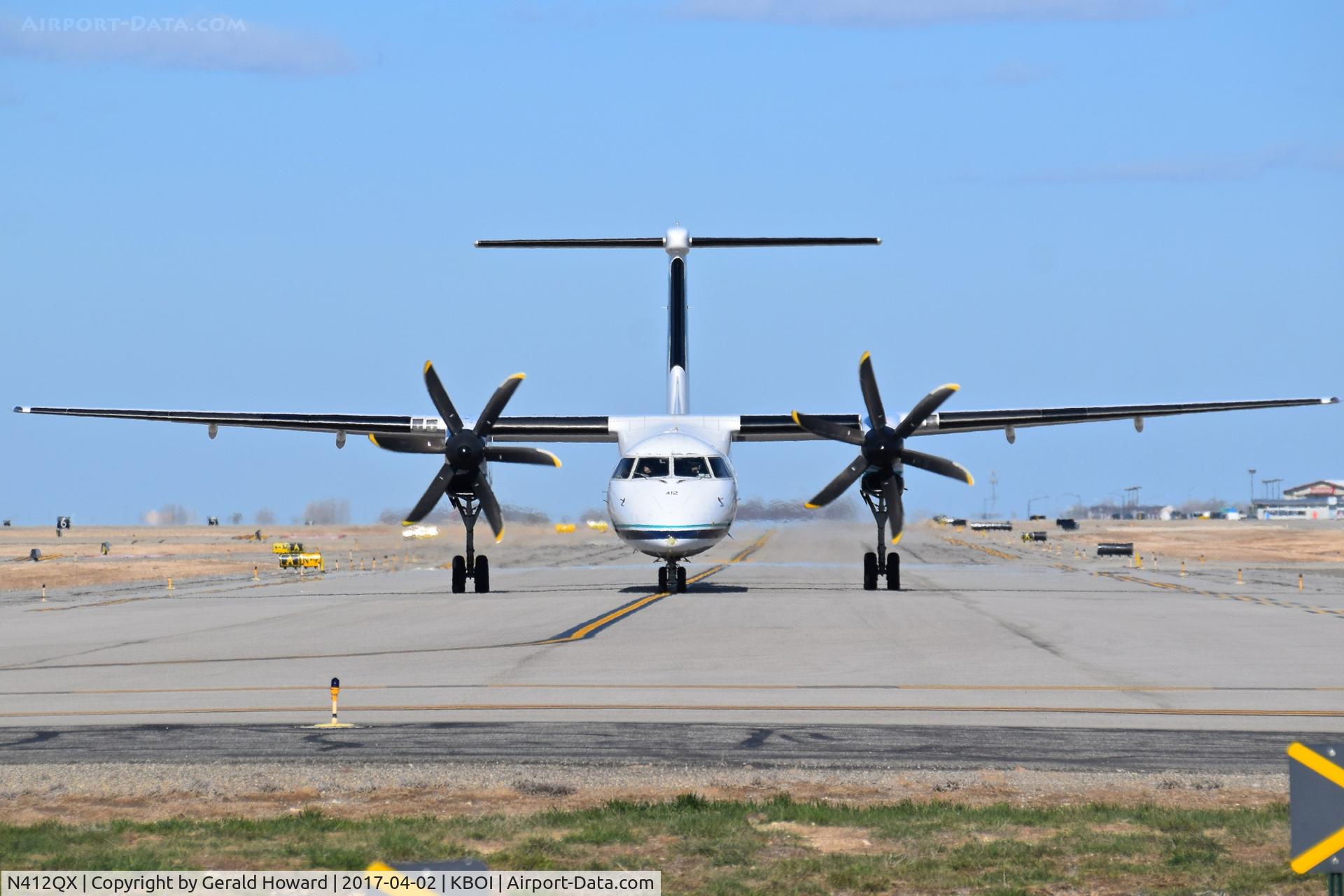 N412QX, 2002 Bombardier DHC-8-402 Dash 8 C/N 4059, On Taxiway Alpha.