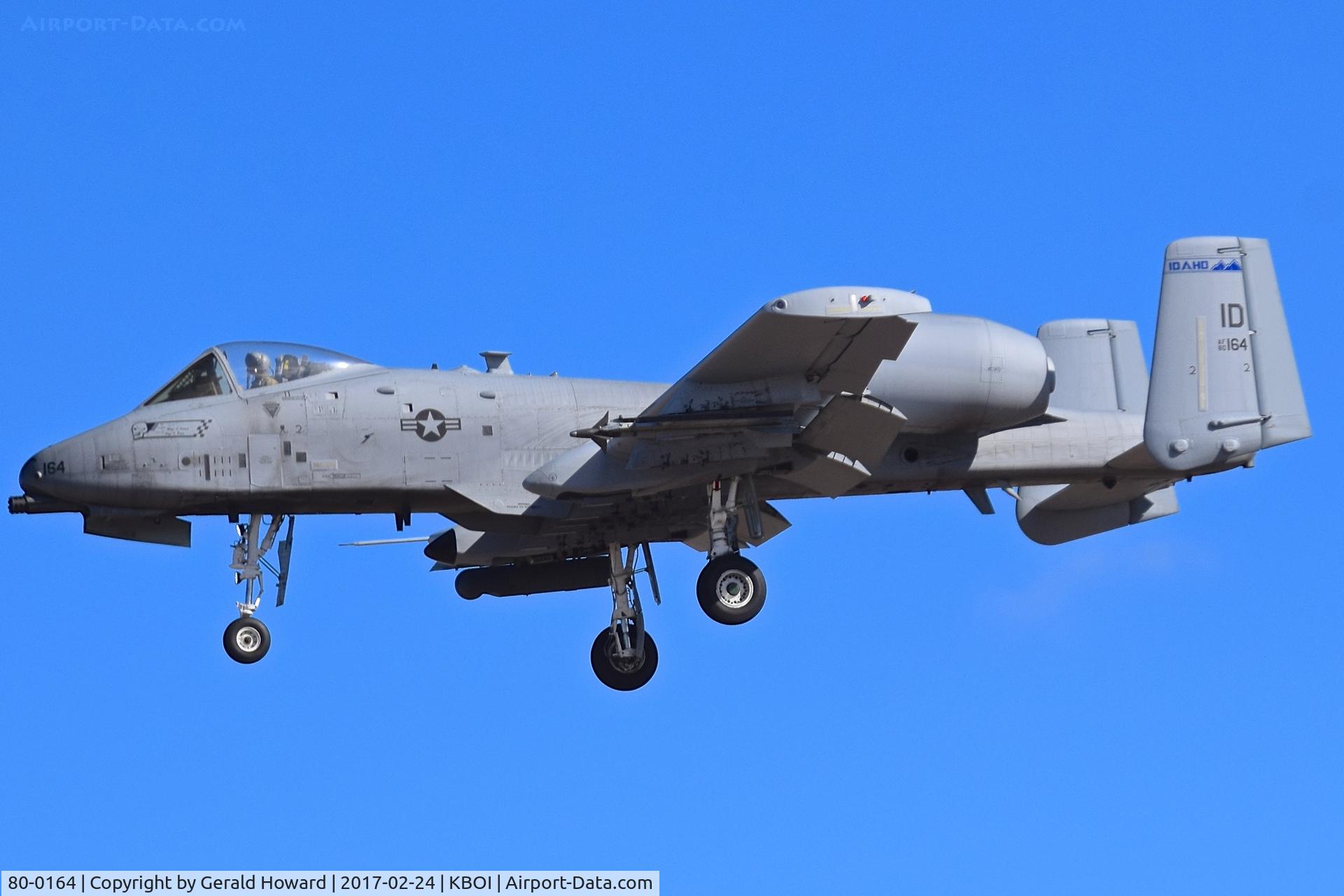 80-0164, 1980 Fairchild Republic OA-10A Thunderbolt II C/N A10-0515, Landing RWY 28L. 