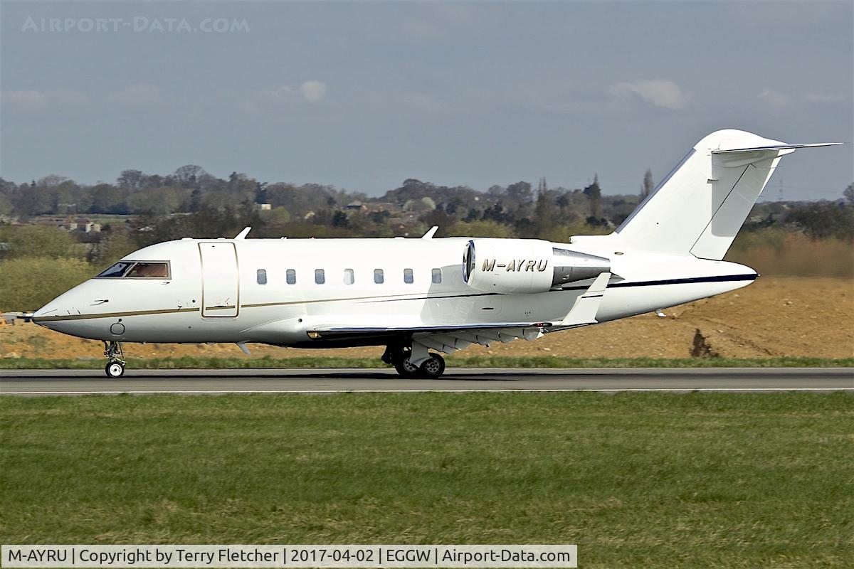 M-AYRU, 2012 Bombardier Challenger 605 (CL-600-2B16) C/N 5892, At London Luton