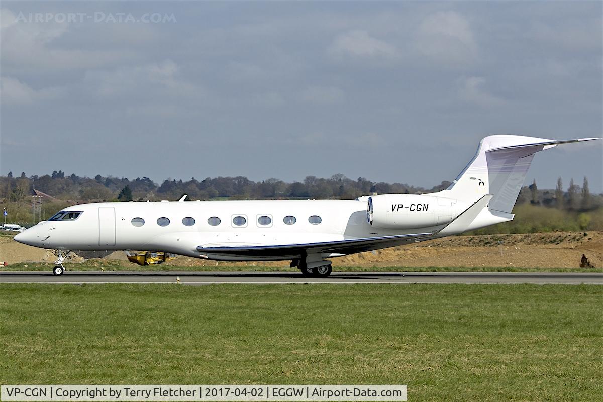 VP-CGN, 2014 Gulfstream Aerospace G650 (G-VI) C/N 6112, At London Luton
