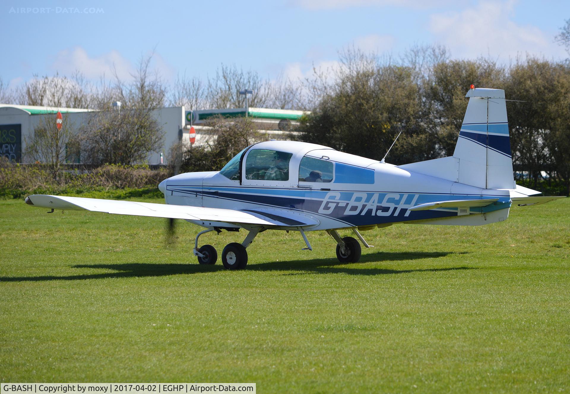 G-BASH, 1973 Grumman American AA-5 Traveler C/N AA5-0319, Grumman American AA-5 Traveller at Popham. Ex EI-AWV