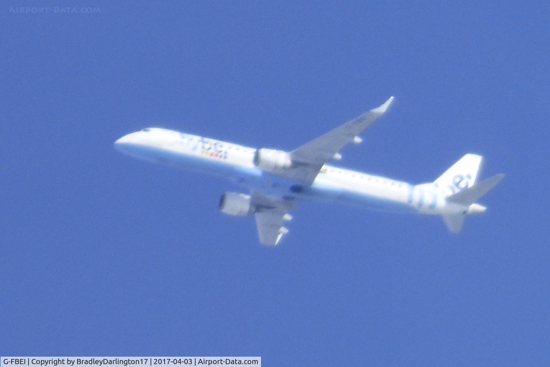 G-FBEI, 2007 Embraer 195LR (ERJ-190-200LR) C/N 19000143, Embraer 195LR At 11,000ft over plymouth