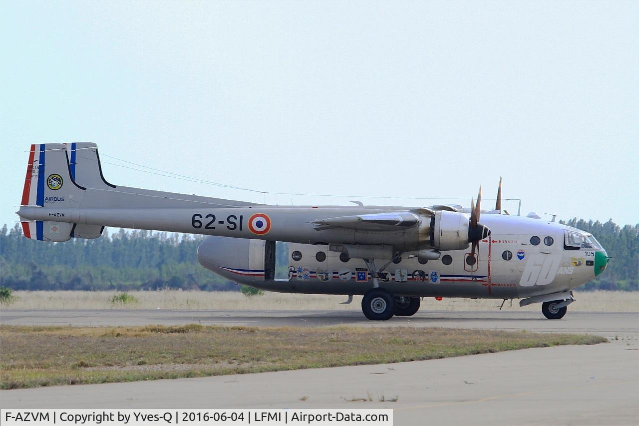 F-AZVM, 1956 Nord N-2501F Noratlas C/N 105, Nord N-2501F Noratlas, Landing rwy 33, Istres-Le Tubé Air Base 125 (LFMI-QIE) open day 2016
