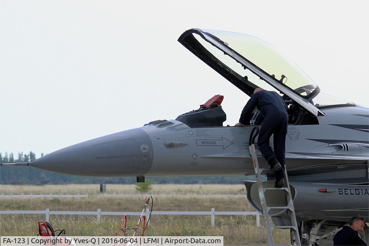 FA-123, SABCA F-16AM Fighting Falcon C/N 6H-123, Belgian Air Force SABCA F-16AM Fighting Falcon, Flight line, Istres-Le Tubé Air Base 125 (LFMI-QIE) open day 2016