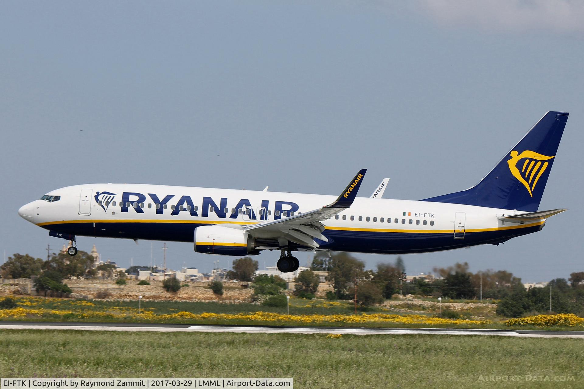 EI-FTK, 2016 Boeing 737-8AS C/N 44761, B737-800 EI-FTK Ryanair