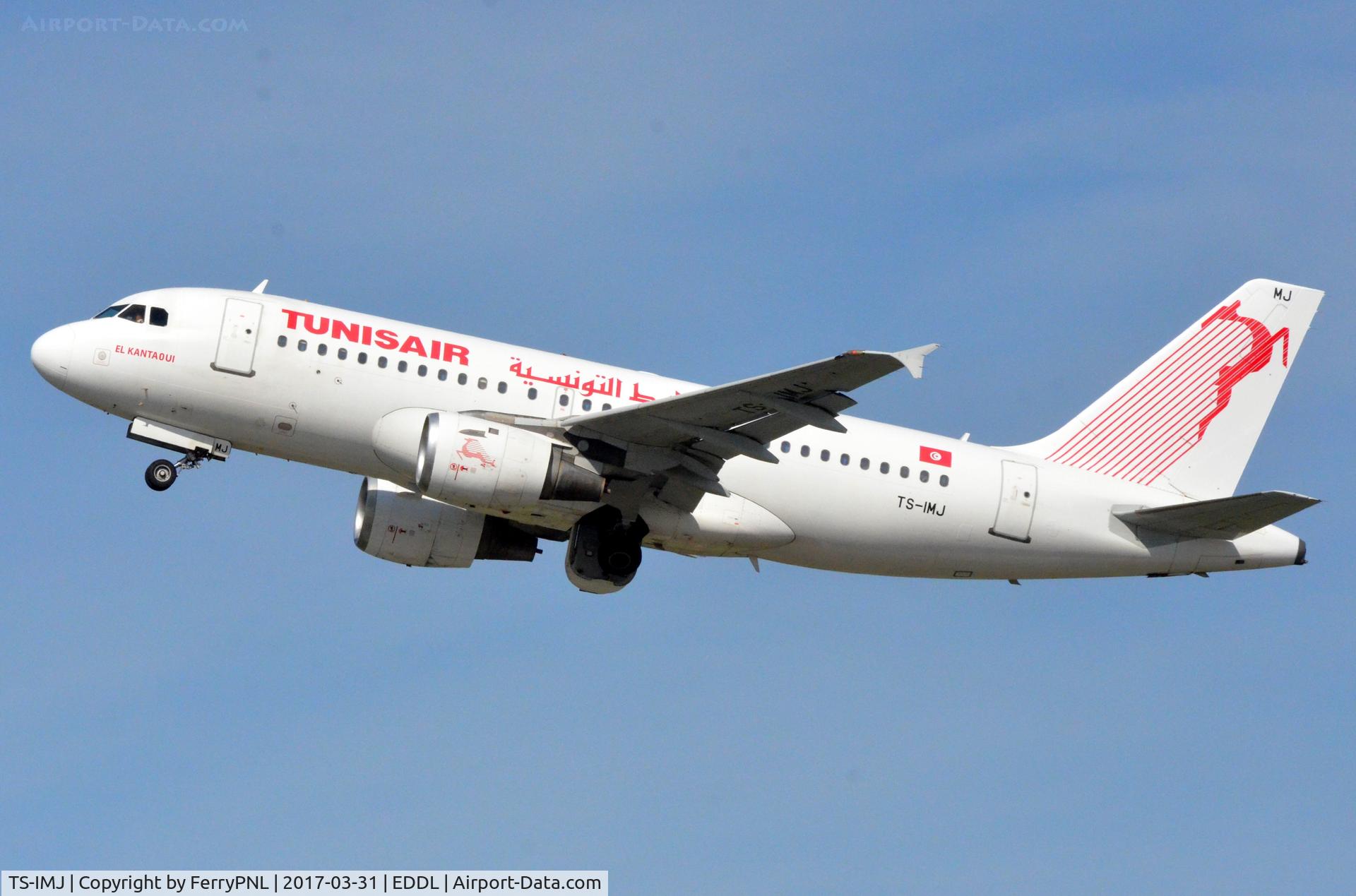 TS-IMJ, 1998 Airbus A319-114 C/N 869, Tunis Air A319 departing.