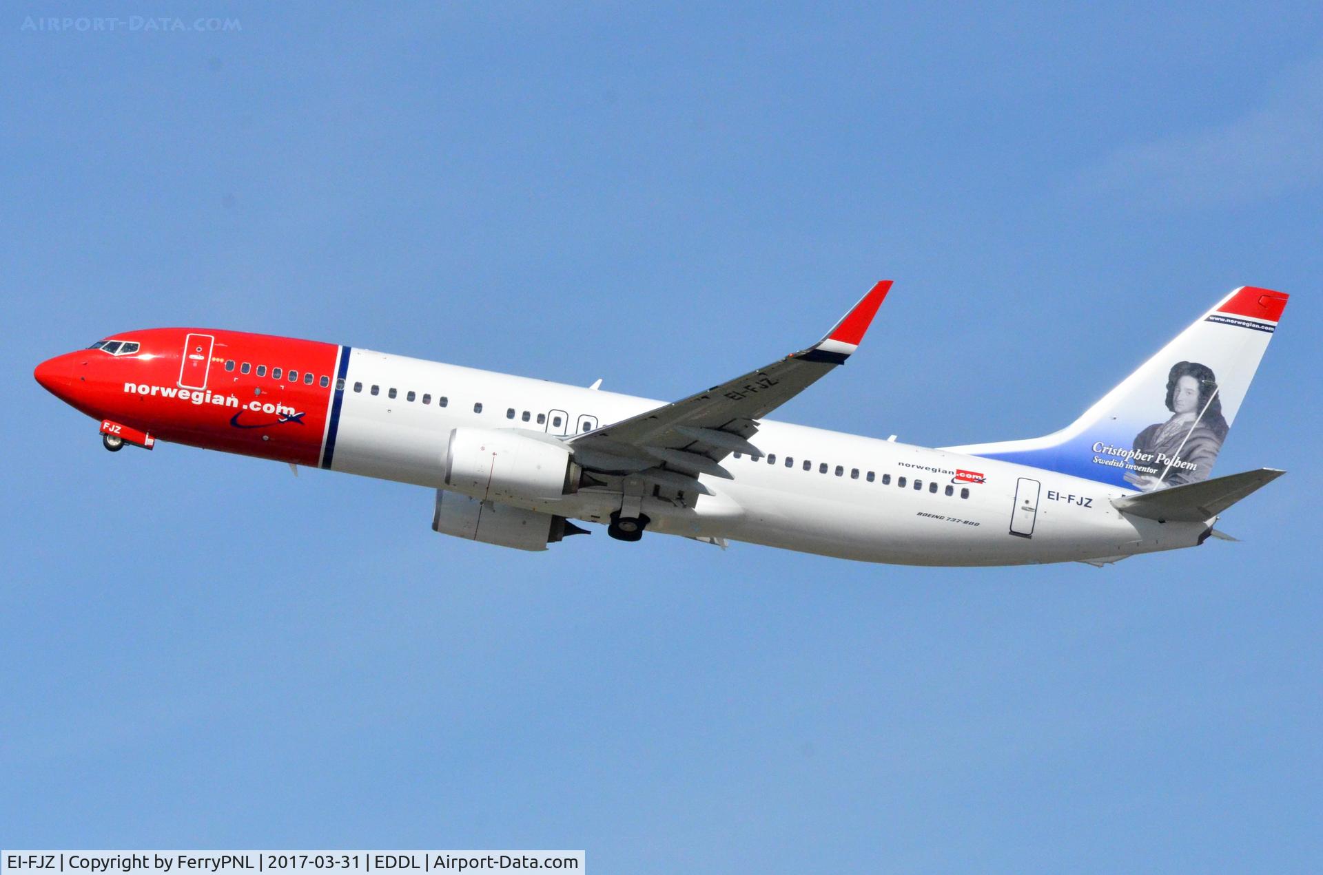 EI-FJZ, 2016 Boeing 737-800 C/N 42082, Norwegian B738 taking-off for BCN.