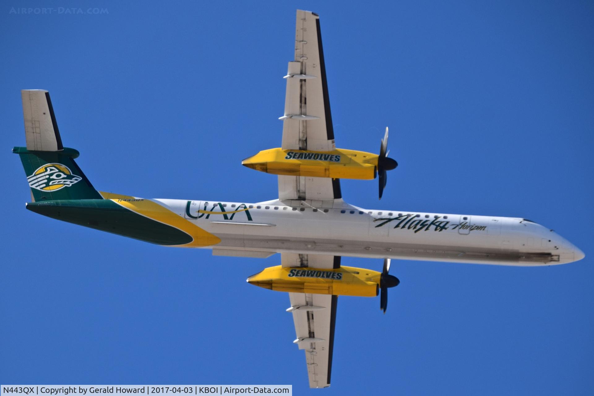 N443QX, 2010 Bombardier DHC-8-402 Dash 8 C/N 4353, Departing RWY 28R.