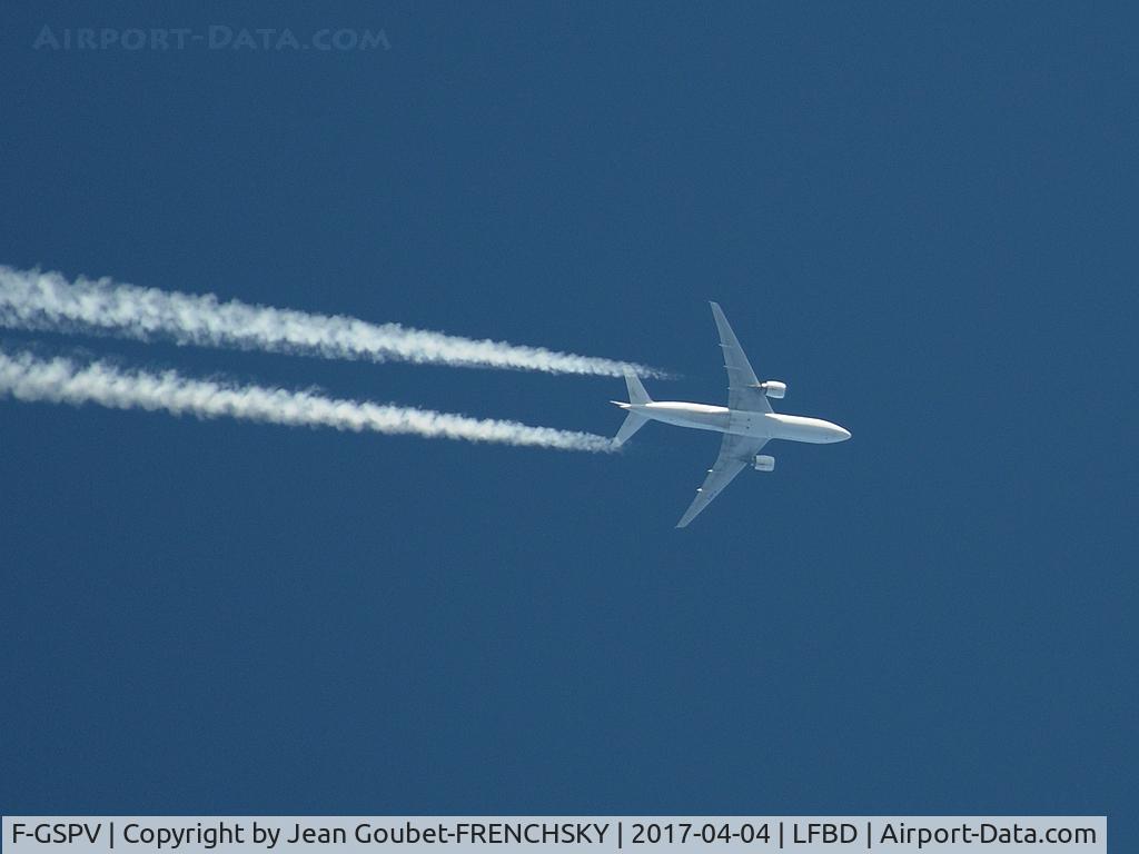 F-GSPV, 2002 Boeing 777-228/ER C/N 28684, AF459 Sao Paulo to Paris CDG, level 380