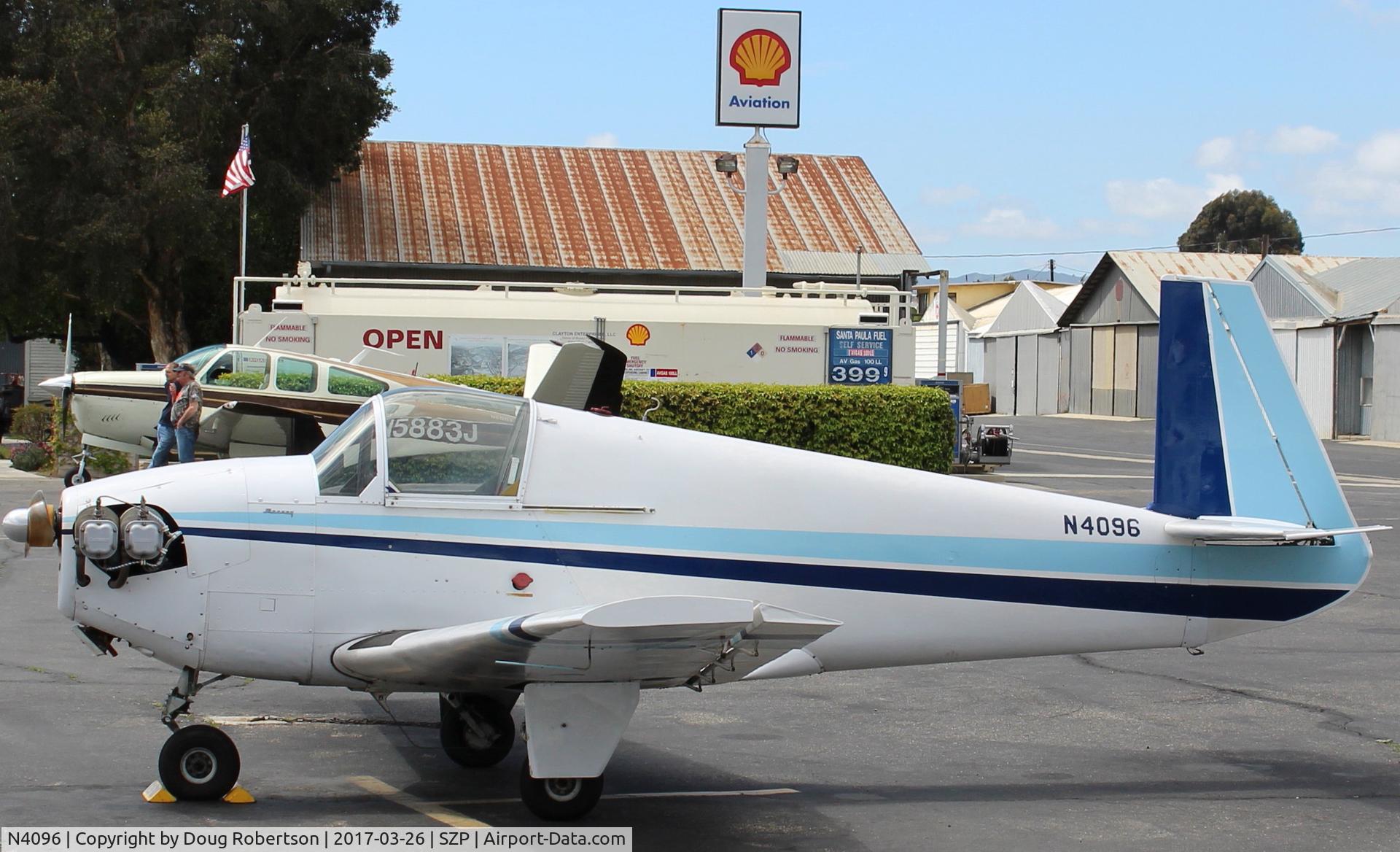 N4096, 1952 Mooney M-18C C/N 273, 1952 Mooney M-18C, Continental A&C65 65 Hp, single seat, Al Mooney's 18th aircraft design-first to be called a Mooney, retractable tri-gear single-seat compact speedster