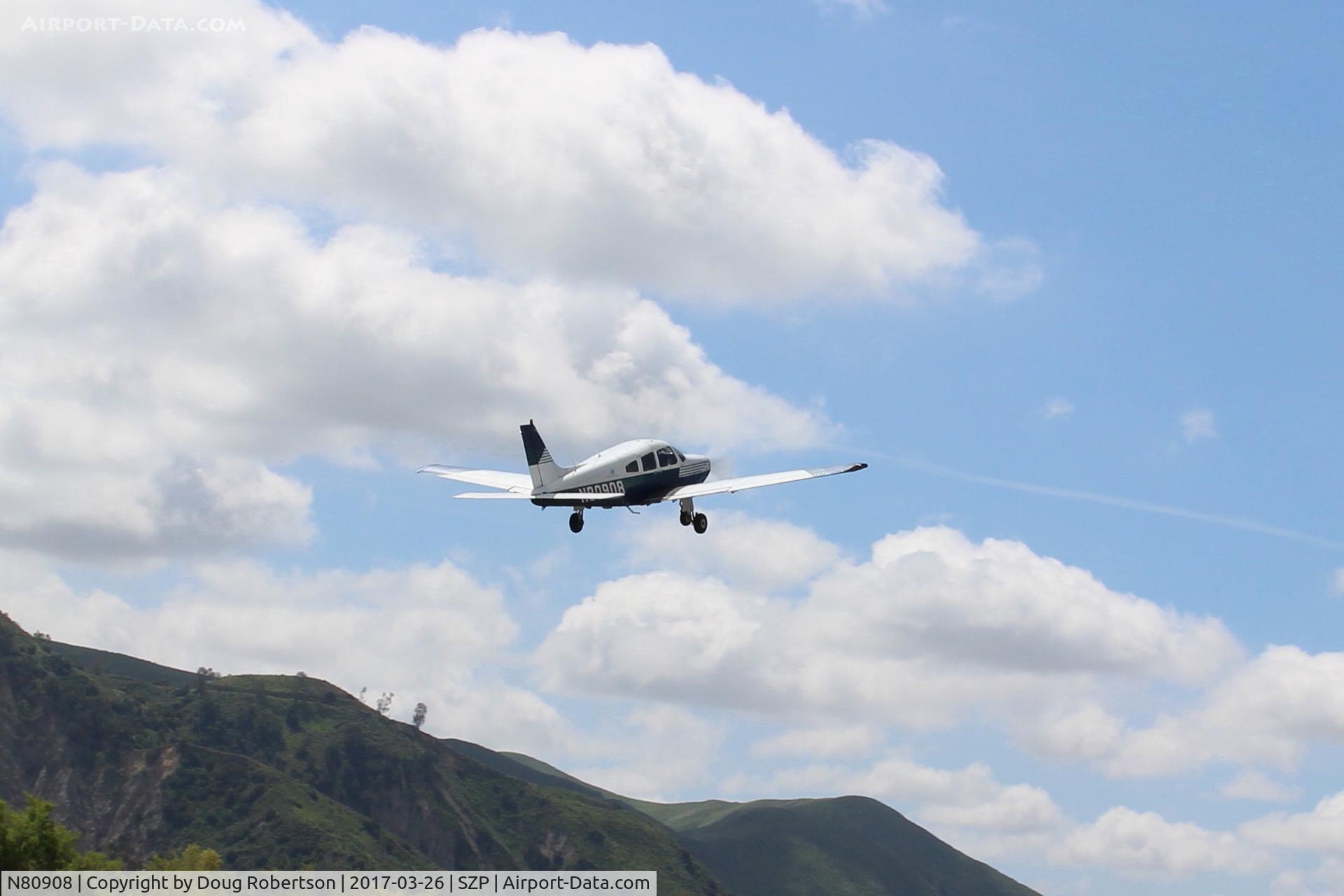 N80908, 1979 Piper PA-28-161 C/N 28-8016074, 1979 Piper PA-28-161 WARRIOR II, Lycoming O-320-D3G 160 Hp, takeoff climb out Rwy 22