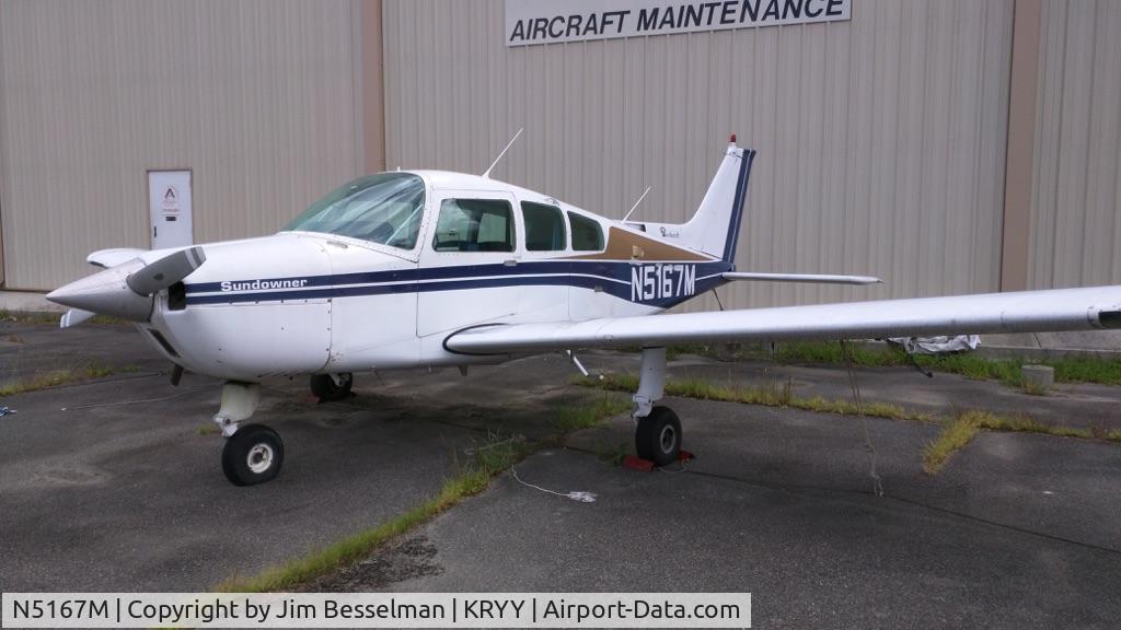 N5167M, 1978 Beech C23 Sundowner 180 C/N M-2043, 1978 Beechcraft Sundowner, originally part of the Beechcraft Aero program. Now in private ownership and based in LaFayette, GA as of 2017.