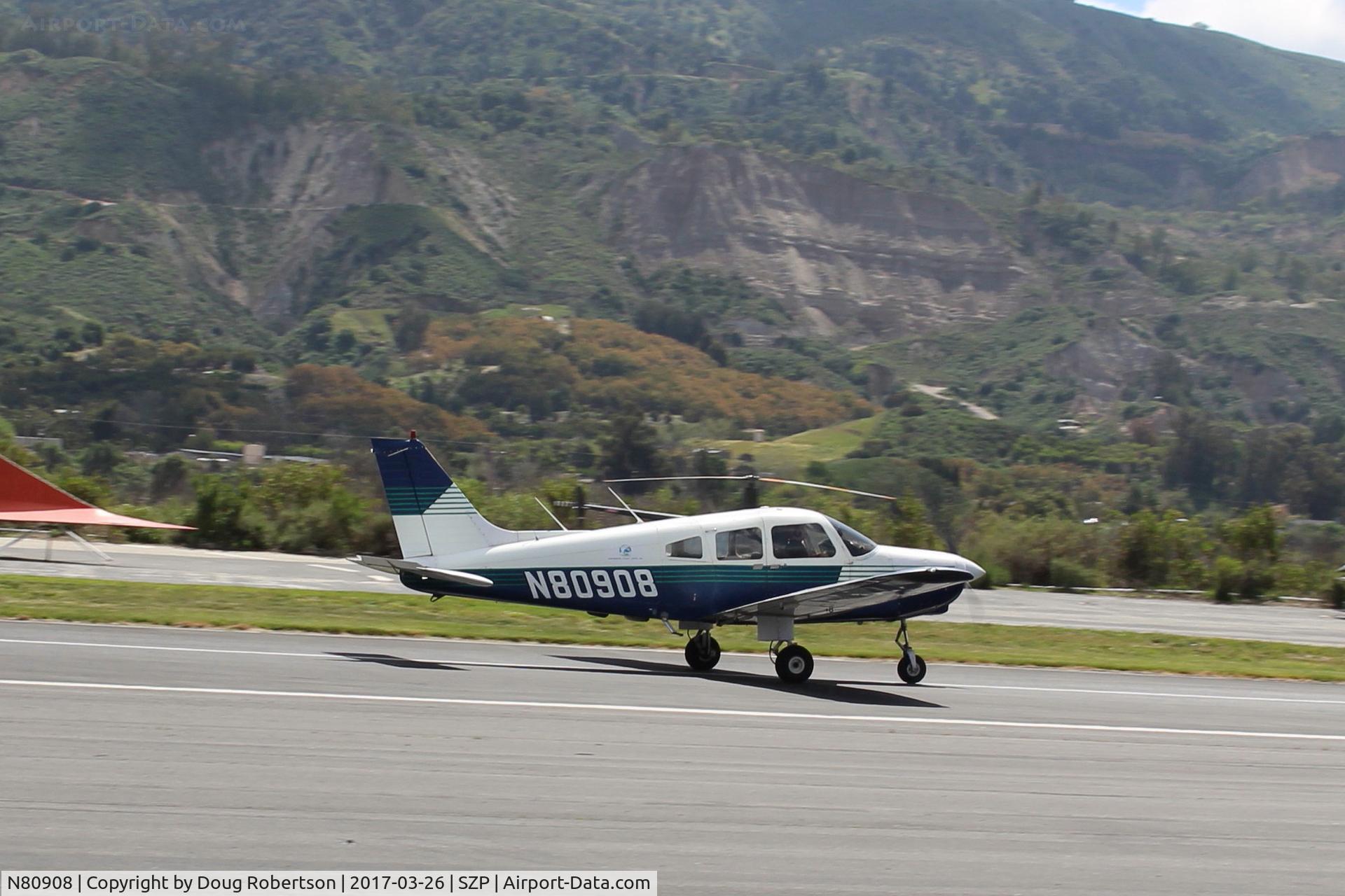 N80908, 1979 Piper PA-28-161 C/N 28-8016074, 1979 Piper PA-28-161 WARRIOR II, Lycoming O-320-D3G 160 Hp, landing roll Rwy 22