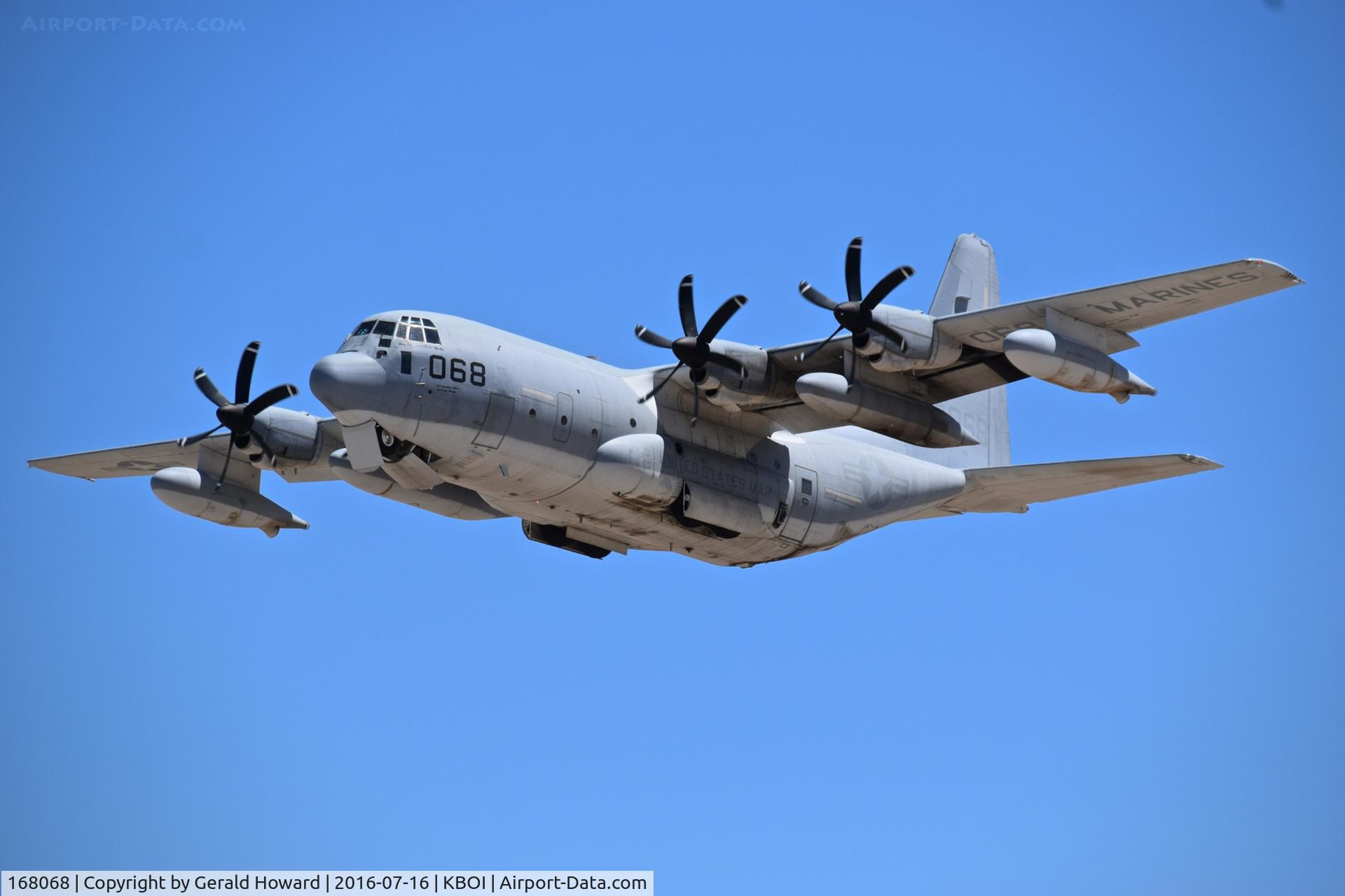 168068, 2010 Lockheed Martin KC-130J Hercules C/N 382-5647, Departing RWY 28L.  VMGR 352, NAS Miramar, CA.