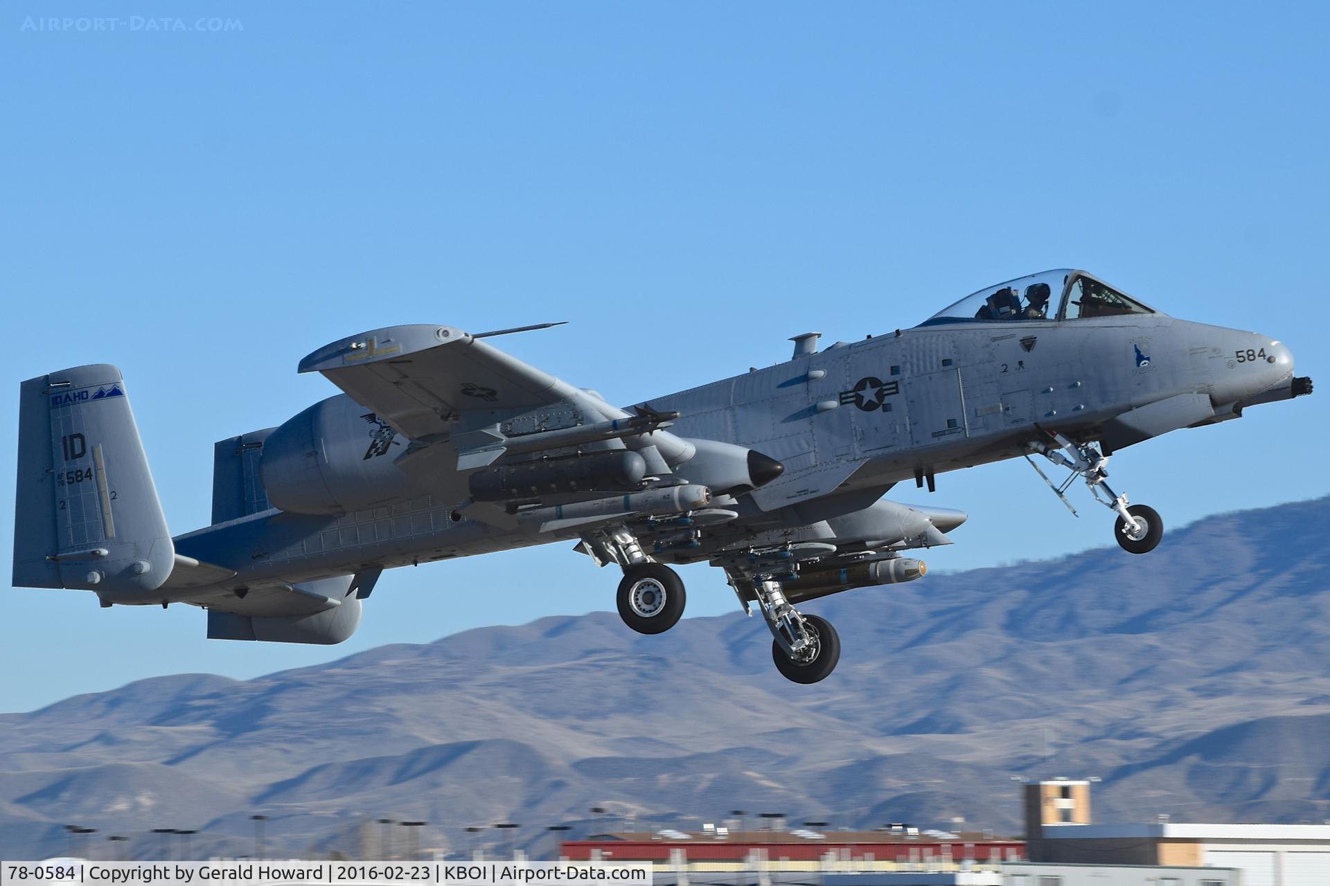 78-0584, 1978 Fairchild Republic A-10C Thunderbolt II C/N A10-0204, Departing RWY 10R.  190th Fighter Sq., 124th Fighter Wing, Idaho ANG.