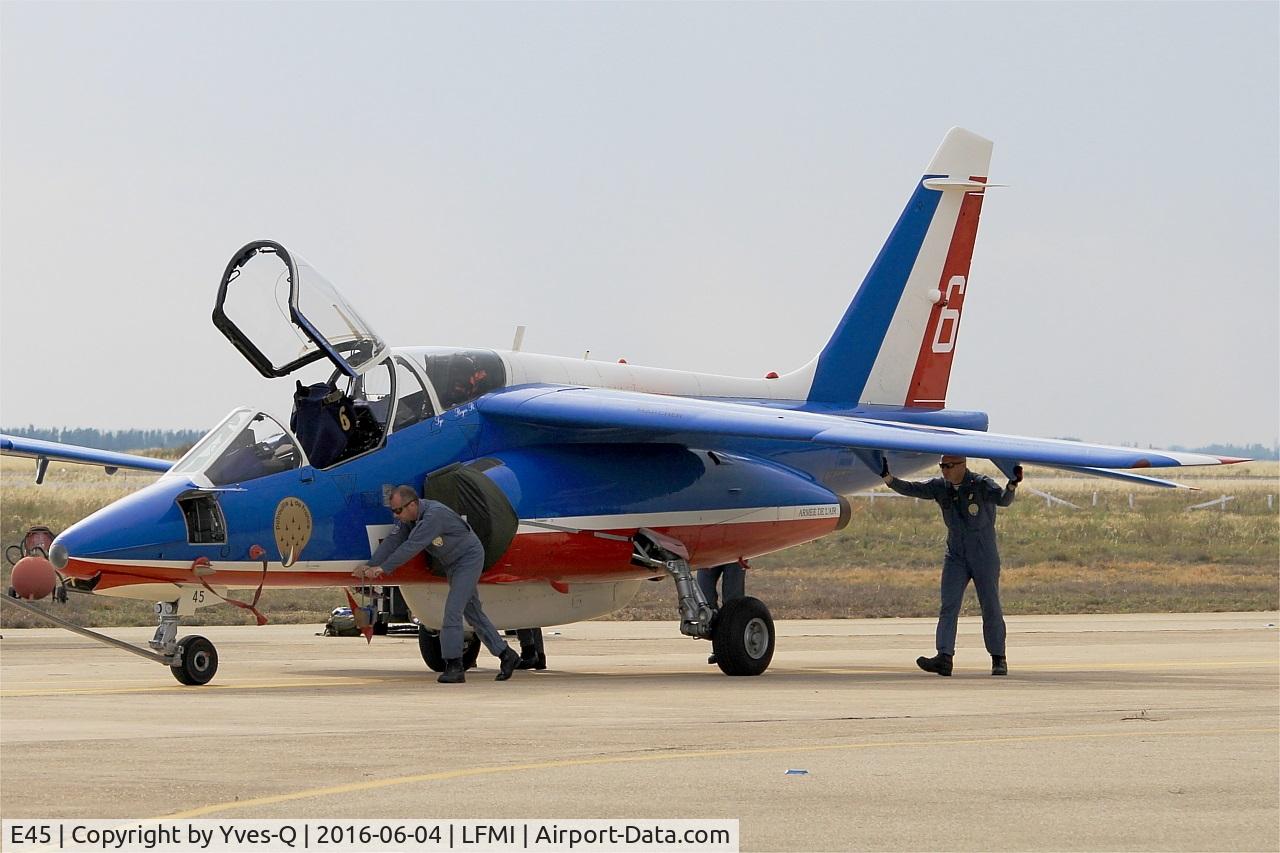 E45, Dassault-Dornier Alpha Jet E C/N E45, Dassault-Dornier Alpha Jet E (F-TETF), Athos 06 of Patrouille de France 2016, Istres-Le Tubé Air Base 125 (LFMI-QIE) open day 2016