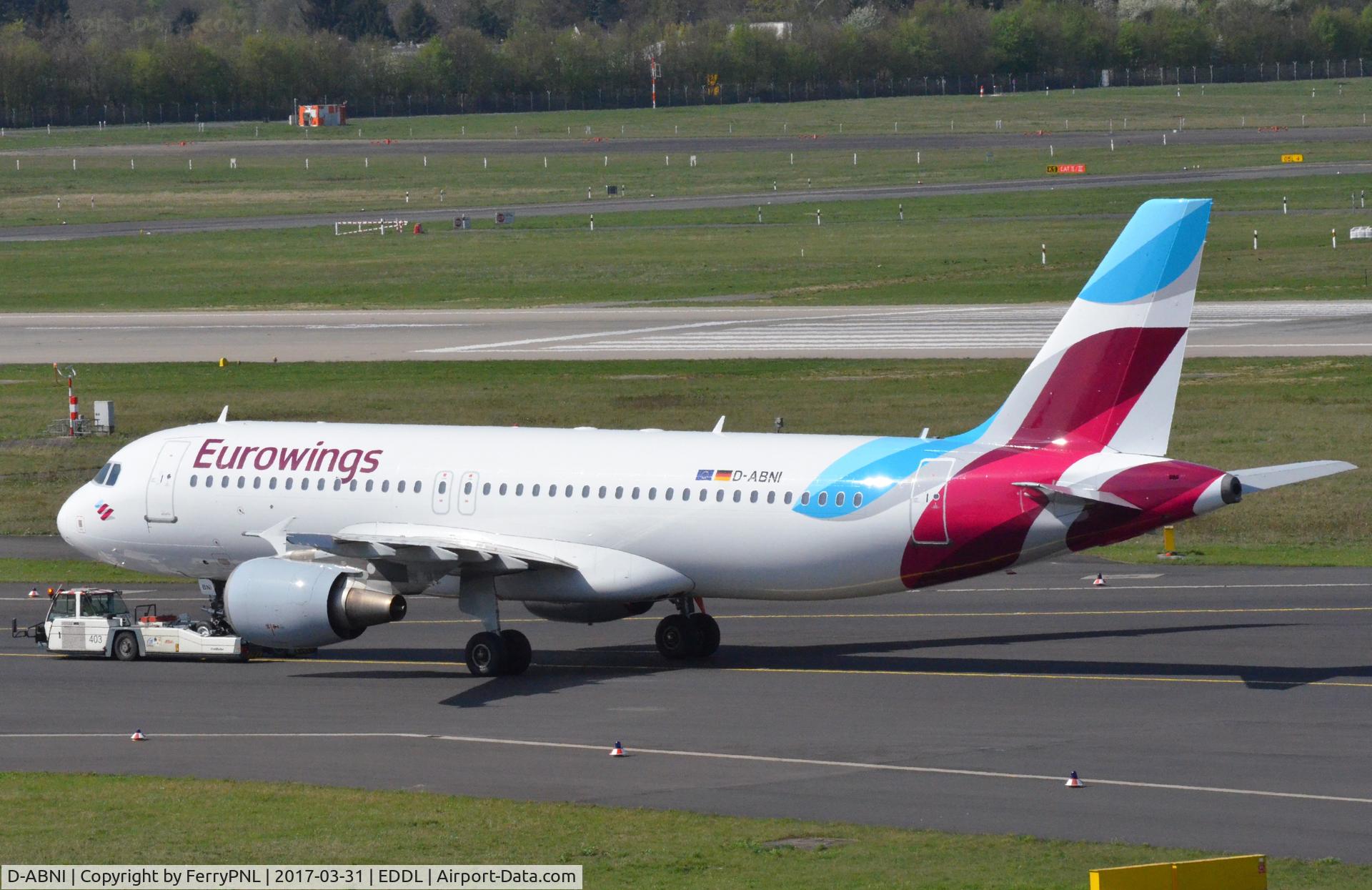 D-ABNI, 2002 Airbus A320-214 C/N 1717, Eurowings A320 under tow