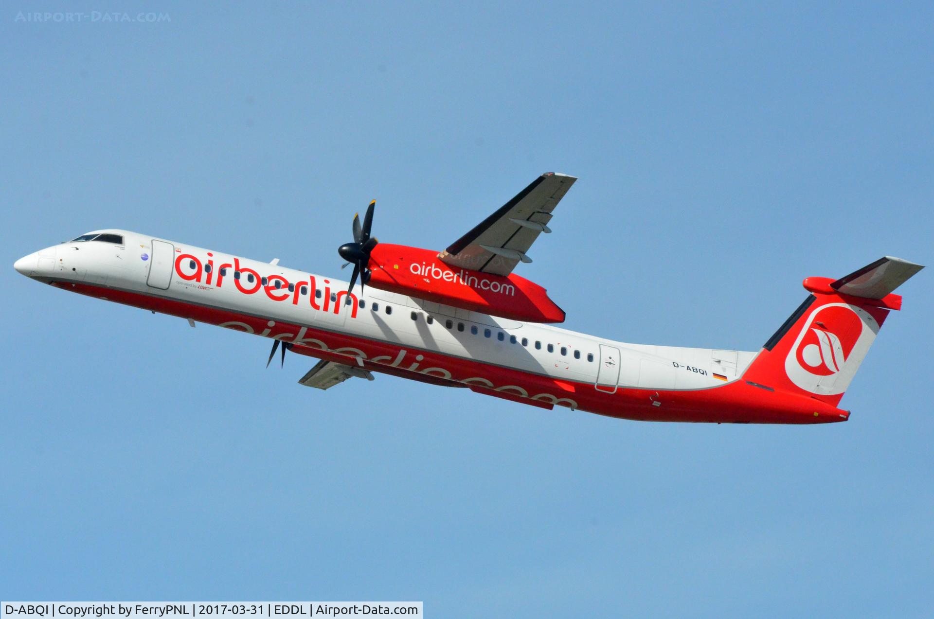 D-ABQI, 2009 De Havilland Canada DHC-8-402Q Dash 8 C/N 4264, Air Berlin DHC8 departing.