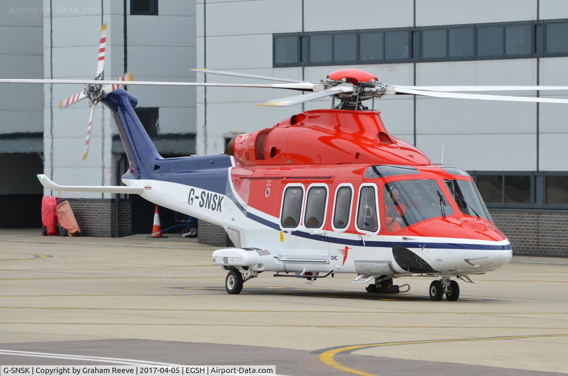 G-SNSK, 2013 AgustaWestland AW-139 C/N 41354, Parked at Norwich.