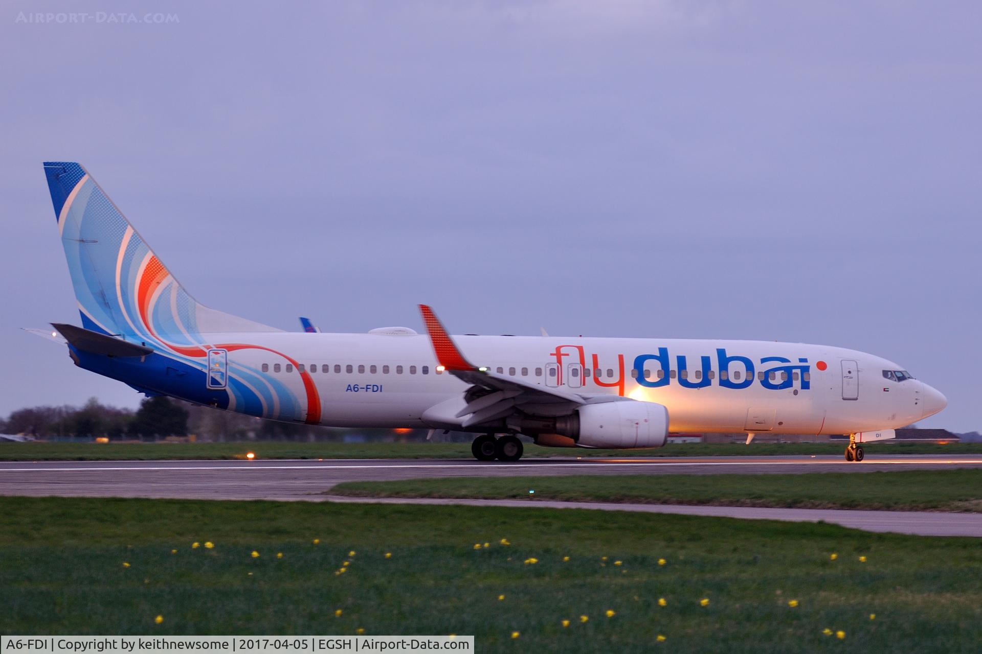 A6-FDI, 2010 Boeing 737-8KN C/N 31765, Very nice late arrival.