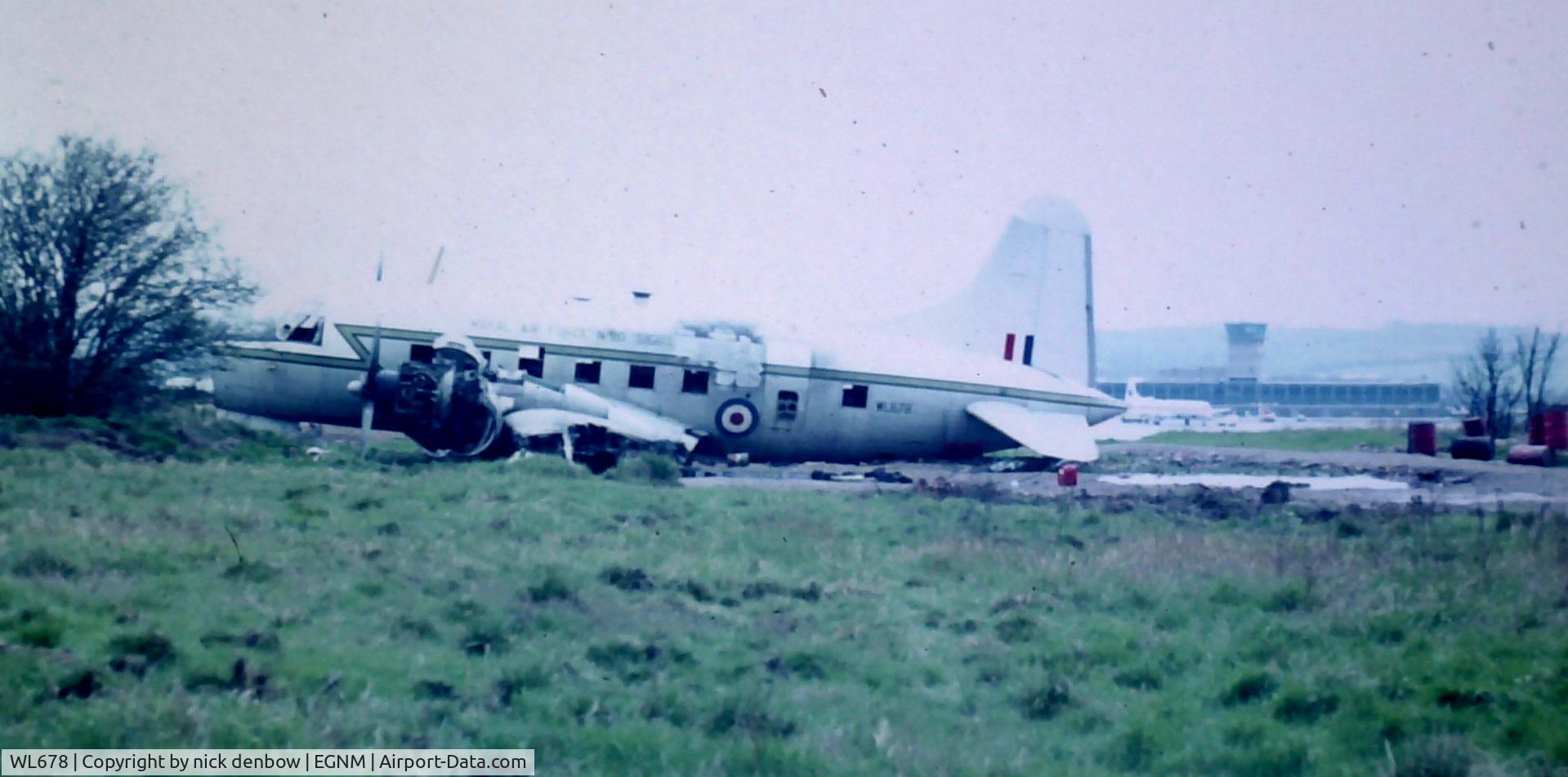 WL678, 1953 Vickers Varsity T.1 C/N Not found WL678, On the moor, south side of Yeadon airport (Leeds/Bradford) opposite the terminal.