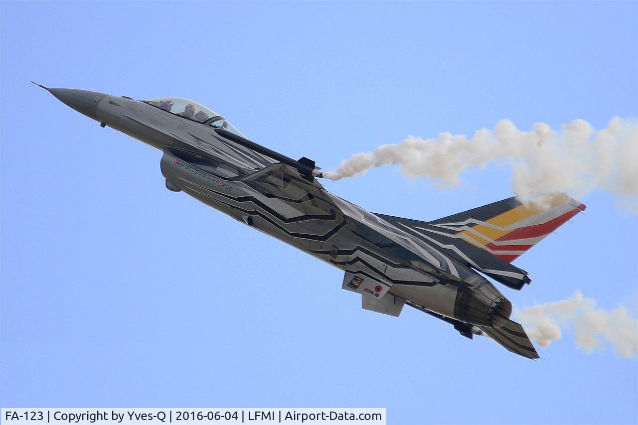 FA-123, SABCA F-16AM Fighting Falcon C/N 6H-123, Belgian Air Force SABCA F-16AM Fighting Falcon, On display, Istres-Le Tubé Air Base 125 (LFMI-QIE) open day 2016