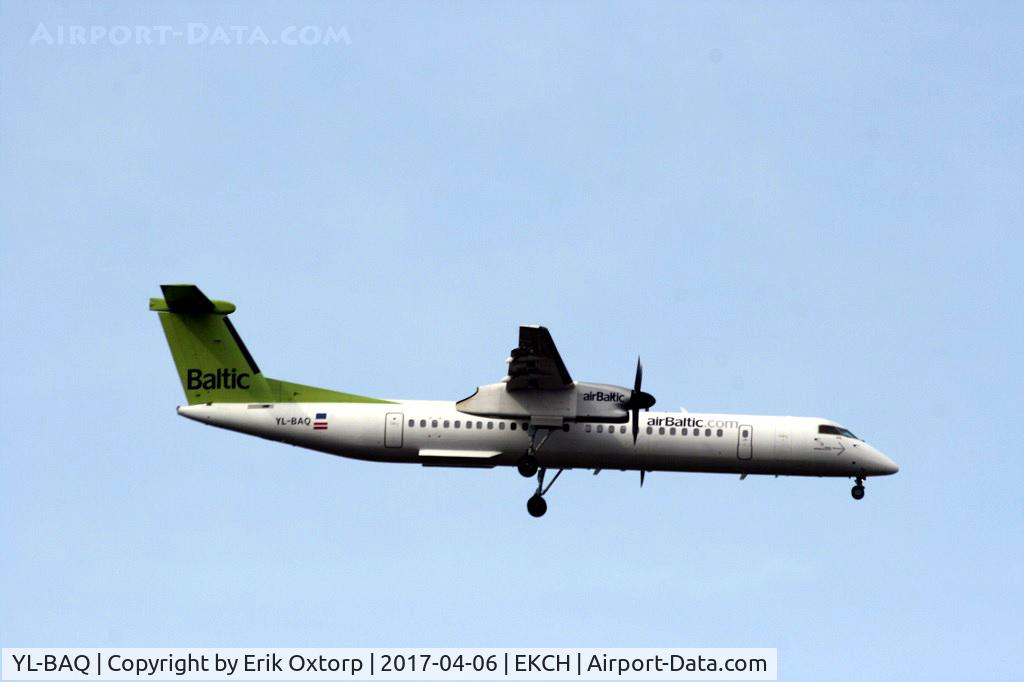 YL-BAQ, 2010 De Havilland Canada DHC-8-402Q Dash 8 C/N 4313, YL-BAQ on final approach to rw 04L