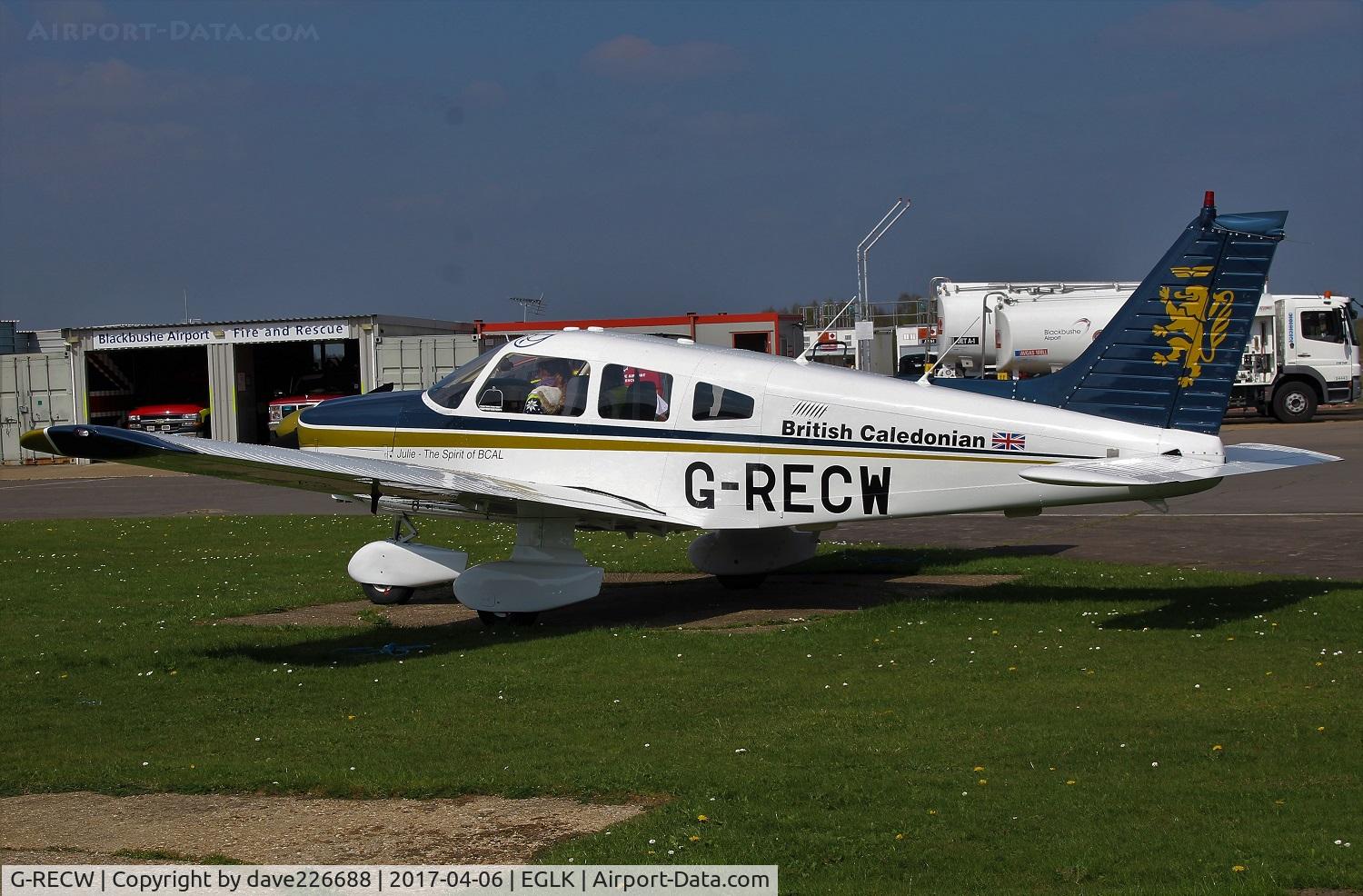 G-RECW, 1980 Piper PA-28-181 Cherokee Archer II C/N 288090257, G RECW visiting Blackbushe