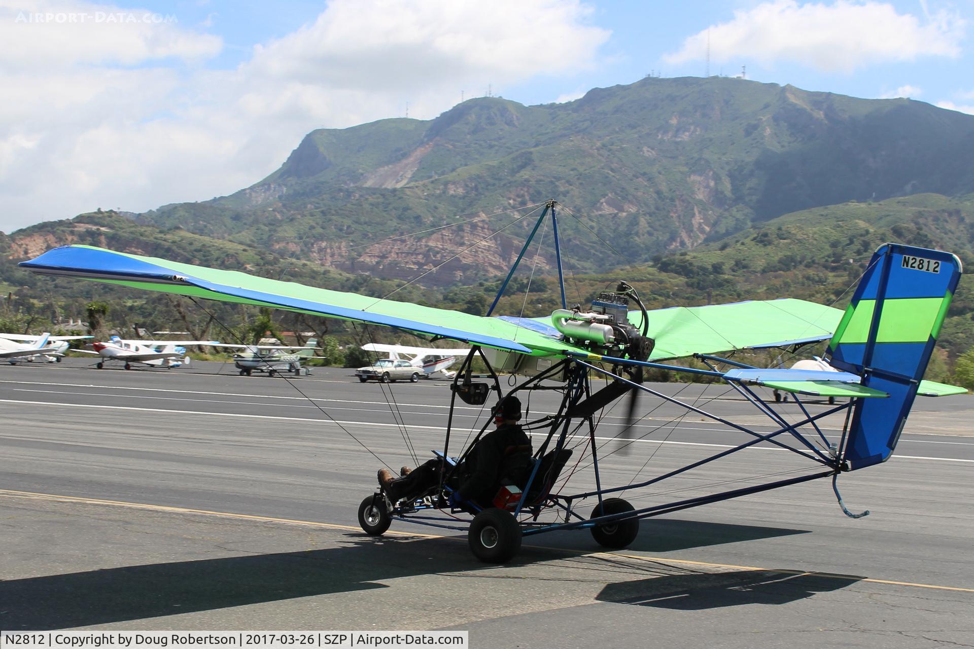 N2812, 2001 Eipper Quicksilver Sport II C/N 0001763, 2001 Chicco Eipper QUICKSILVER II, Rotax 503DCDI 52 Hp pusher Experimental Ultralight, taxi back