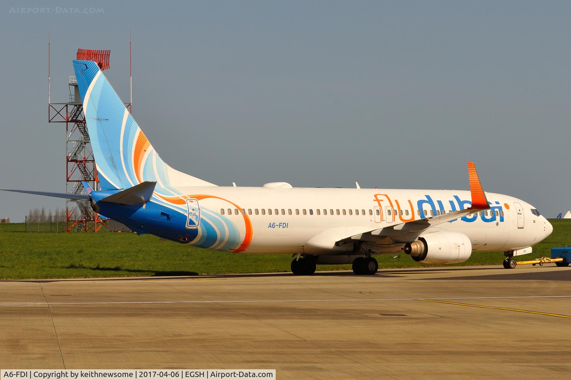 A6-FDI, 2010 Boeing 737-8KN C/N 31765, Towed to maintenance area.