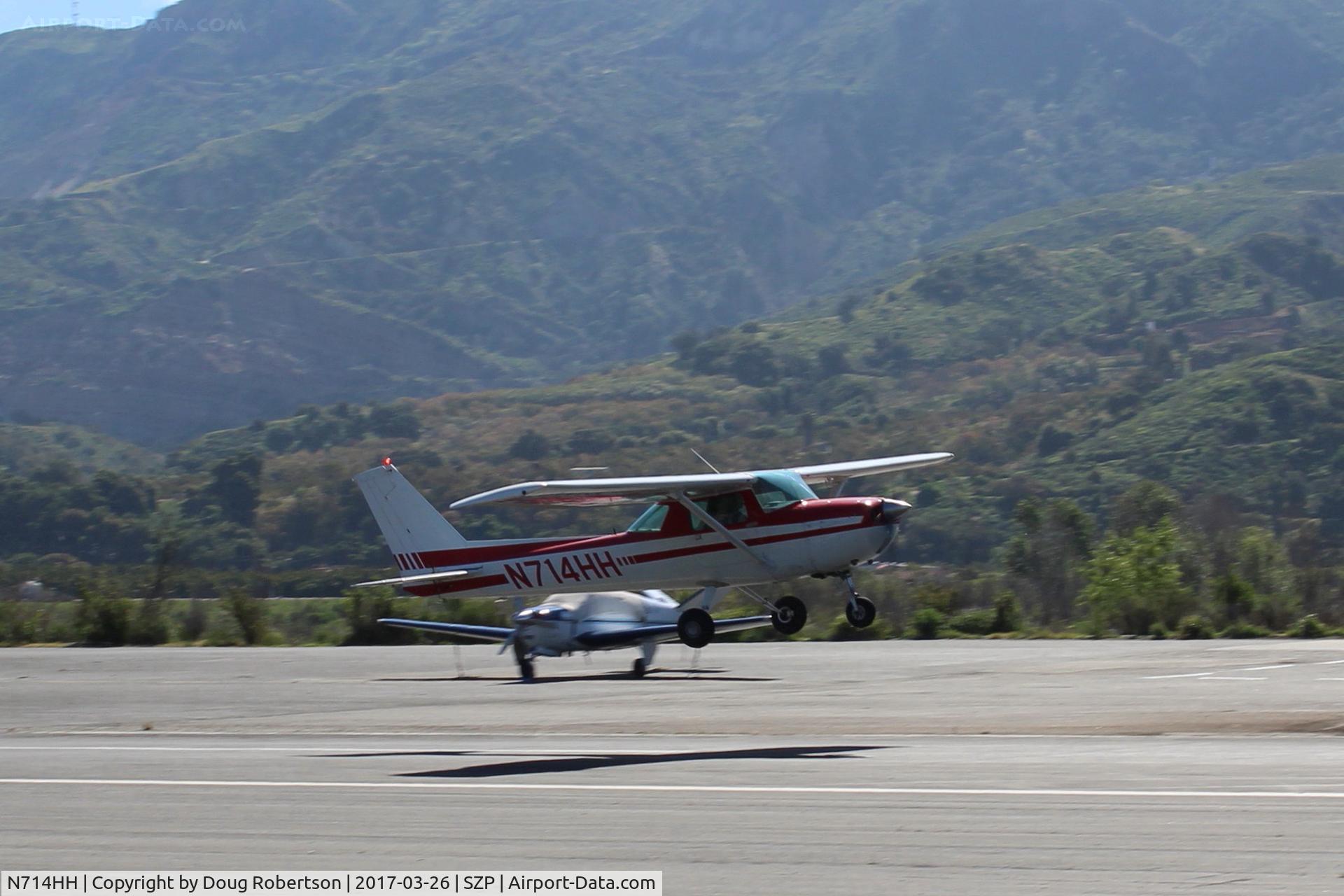 N714HH, 1977 Cessna 150M C/N 15079185, 1977 Cessna 150M, Continental O-200 100 Hp, takeoff climb Rwy 22