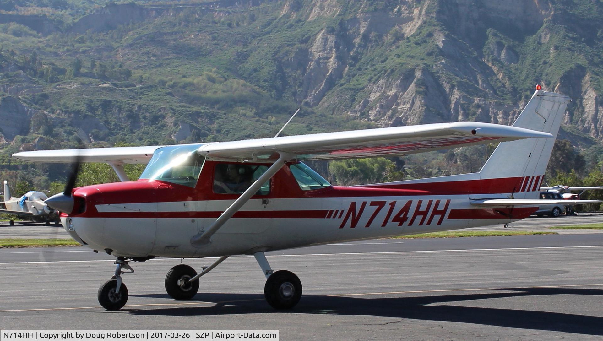 N714HH, 1977 Cessna 150M C/N 15079185, 1977 Cessna 150M, Continental O-200-100 Hp, taxi back