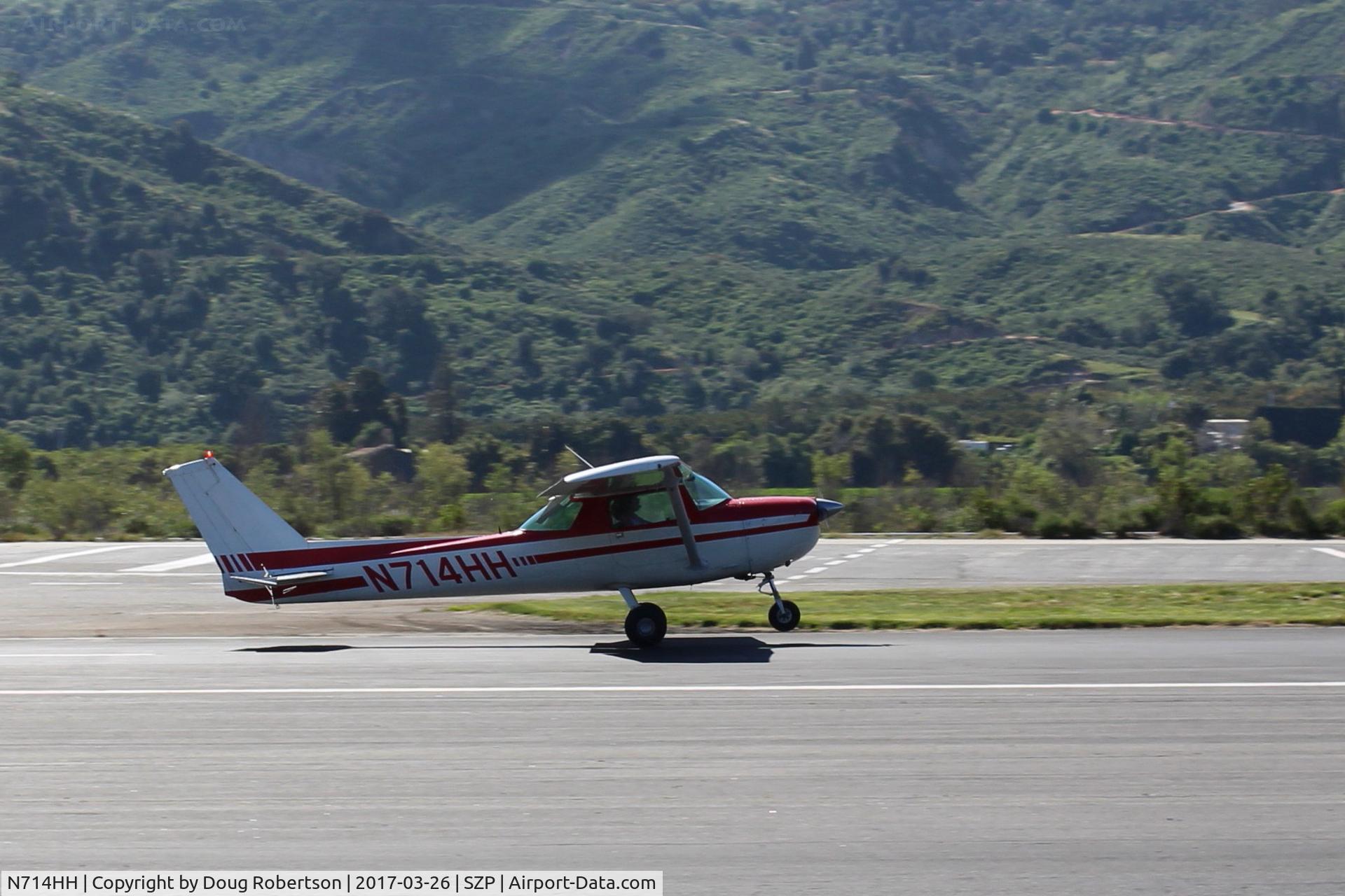 N714HH, 1977 Cessna 150M C/N 15079185, 1977 Cessna 150M, Continental O-200 100 Hp, takeoff roll Rwy 22