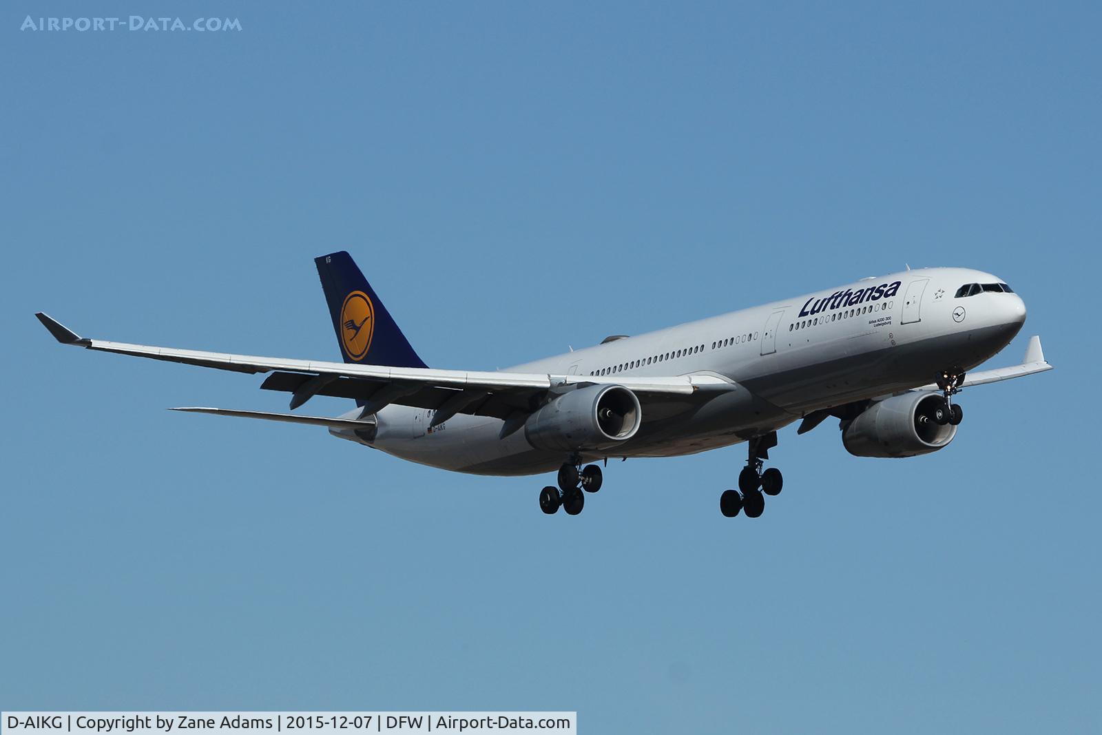 D-AIKG, 2005 Airbus A330-343X C/N 645, Landing at DFW Airport