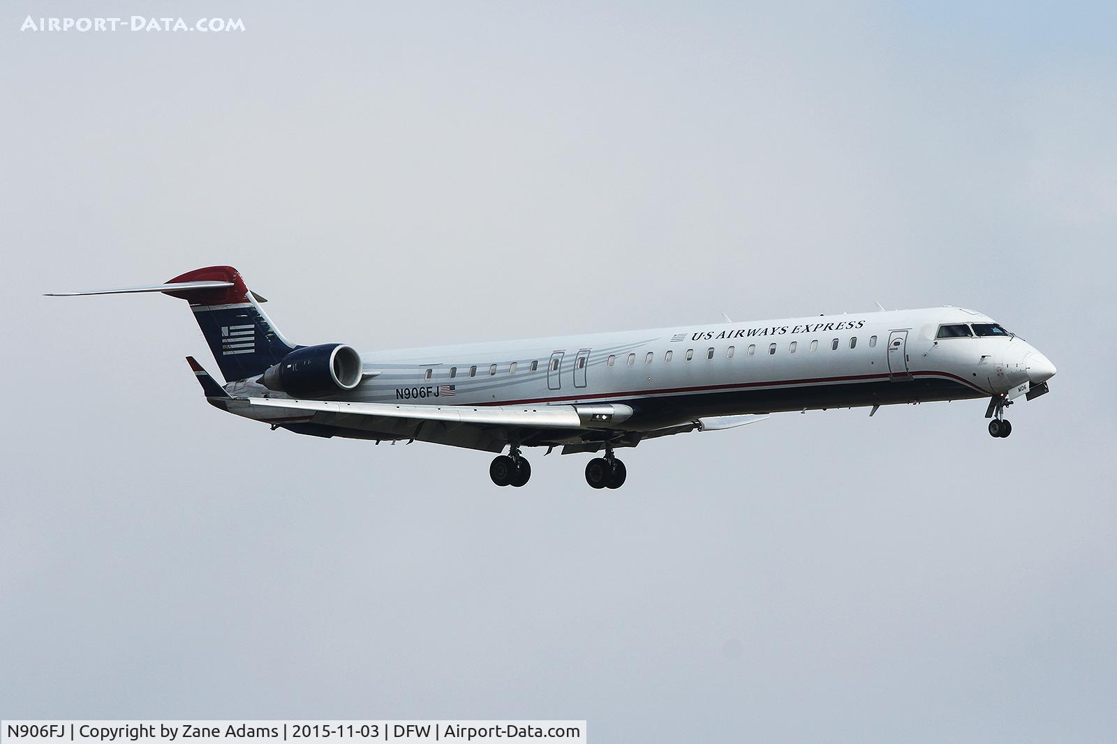 N906FJ, 2003 Bombardier CRJ-900ER (CL-600-2D24) C/N 15006, Landing at DFW Airport
