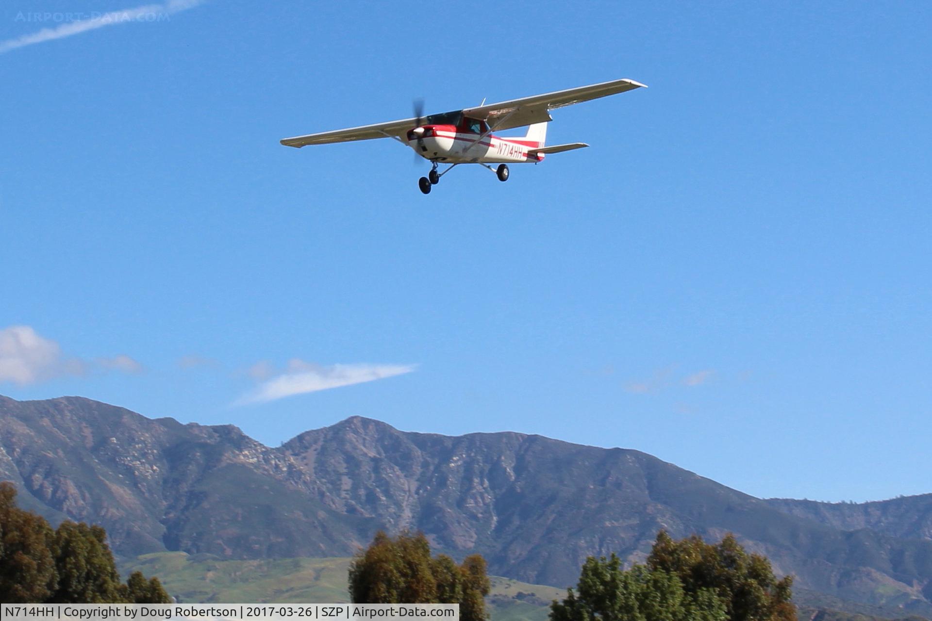 N714HH, 1977 Cessna 150M C/N 15079185, 1977 Cessna 150M, Continental O-200 100 Hp, another on final Rwy 22