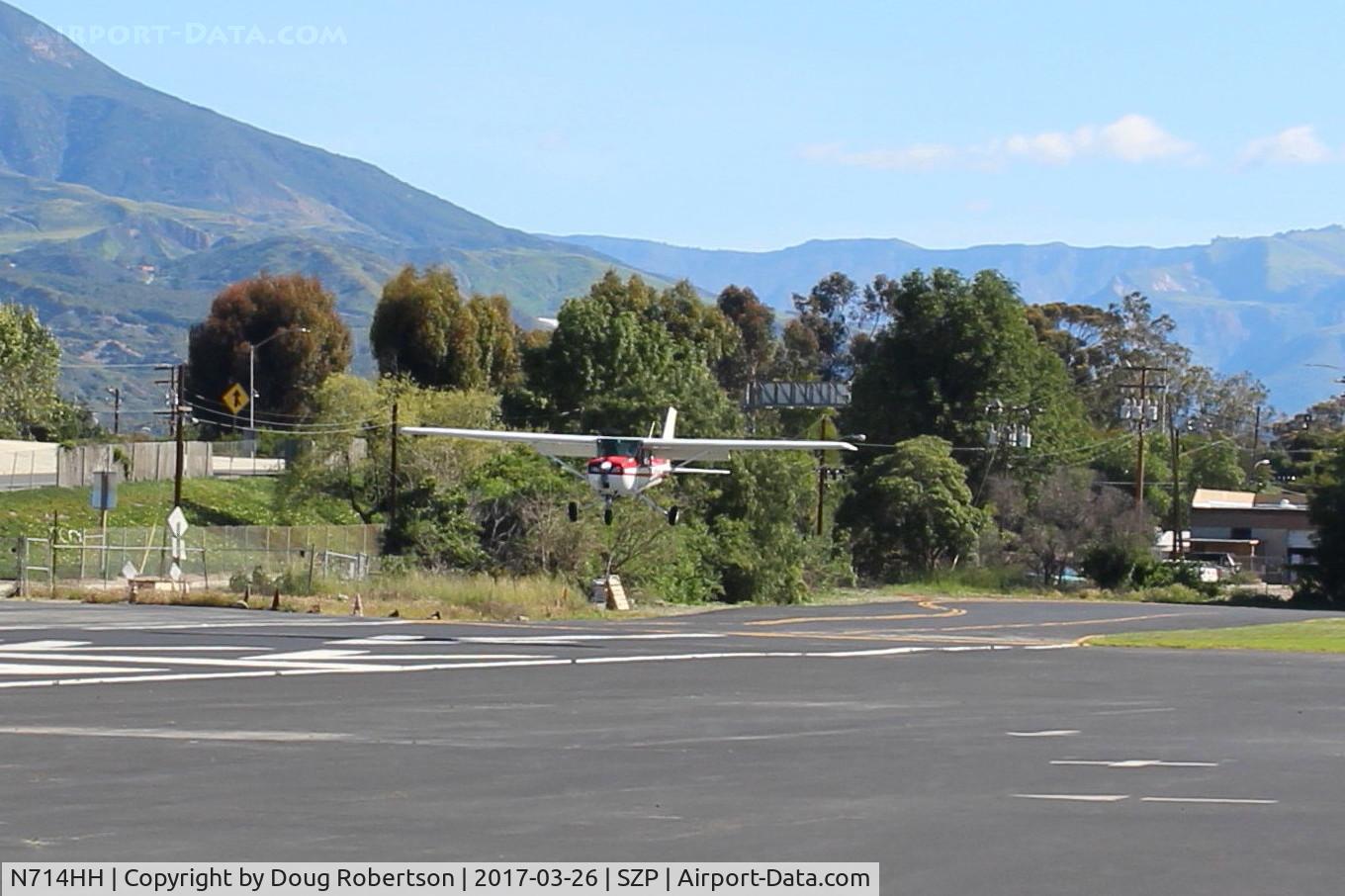 N714HH, 1977 Cessna 150M C/N 15079185, 1977 Cessna 150M, Continental O-200 100 Hp, on final Rwy 22