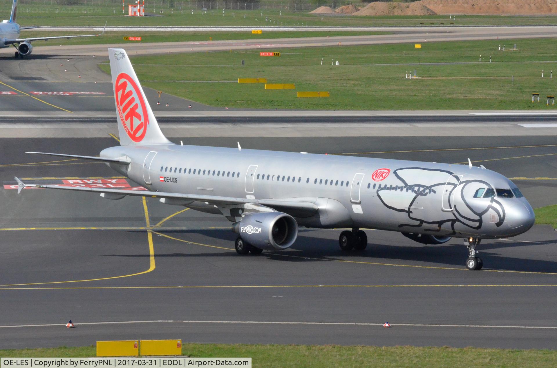 OE-LES, 2008 Airbus A321-211 C/N 3504, Niki A321 clearing the runway