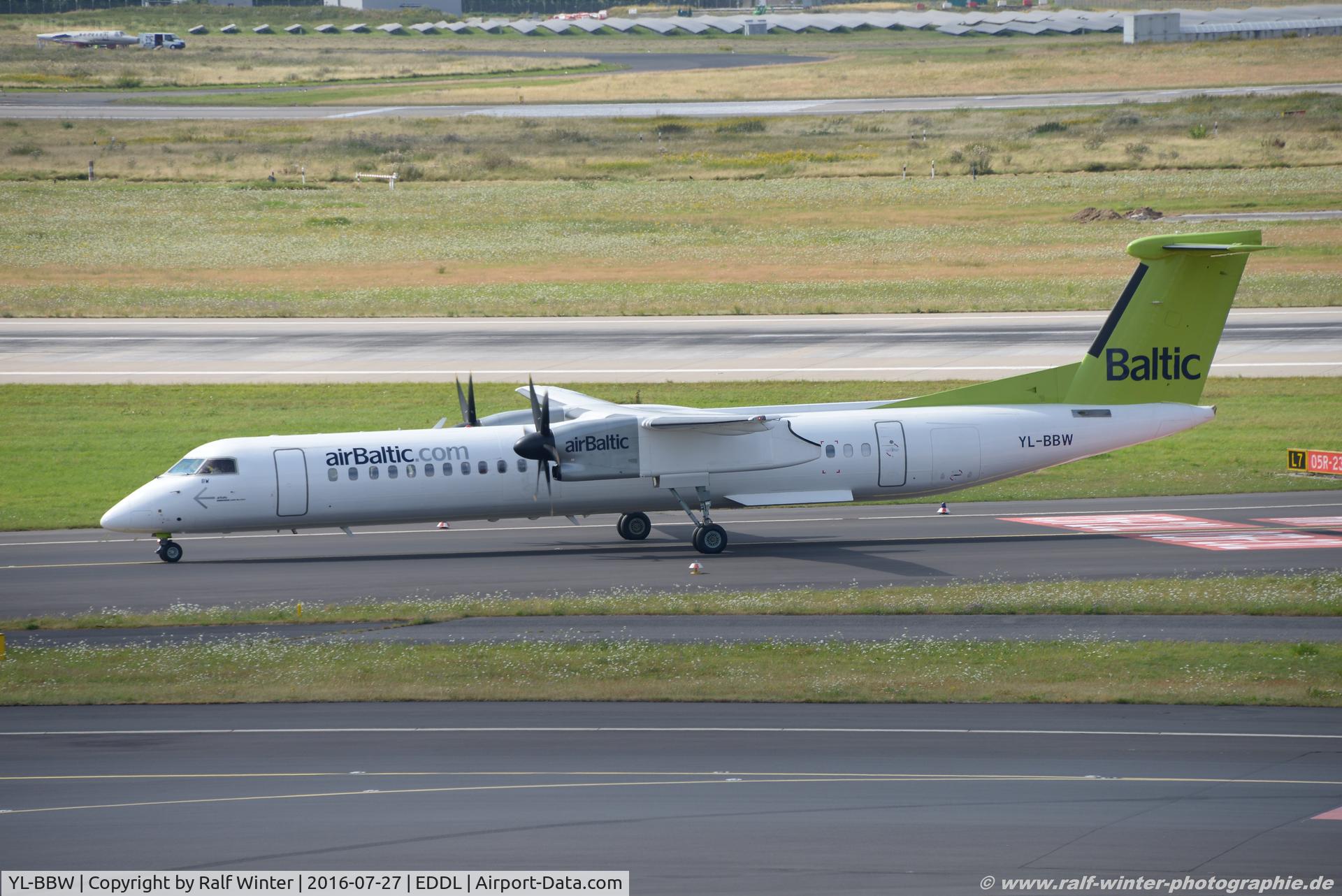 YL-BBW, 2013 De Havilland Canada DHC-8-402Q Dash 8 C/N 4448, De Havilland Canada DHC-8-402Q Dash 8 - BT BTI Air Baltic - 4448 - YL-BBW - 27.07.2016 - DUS