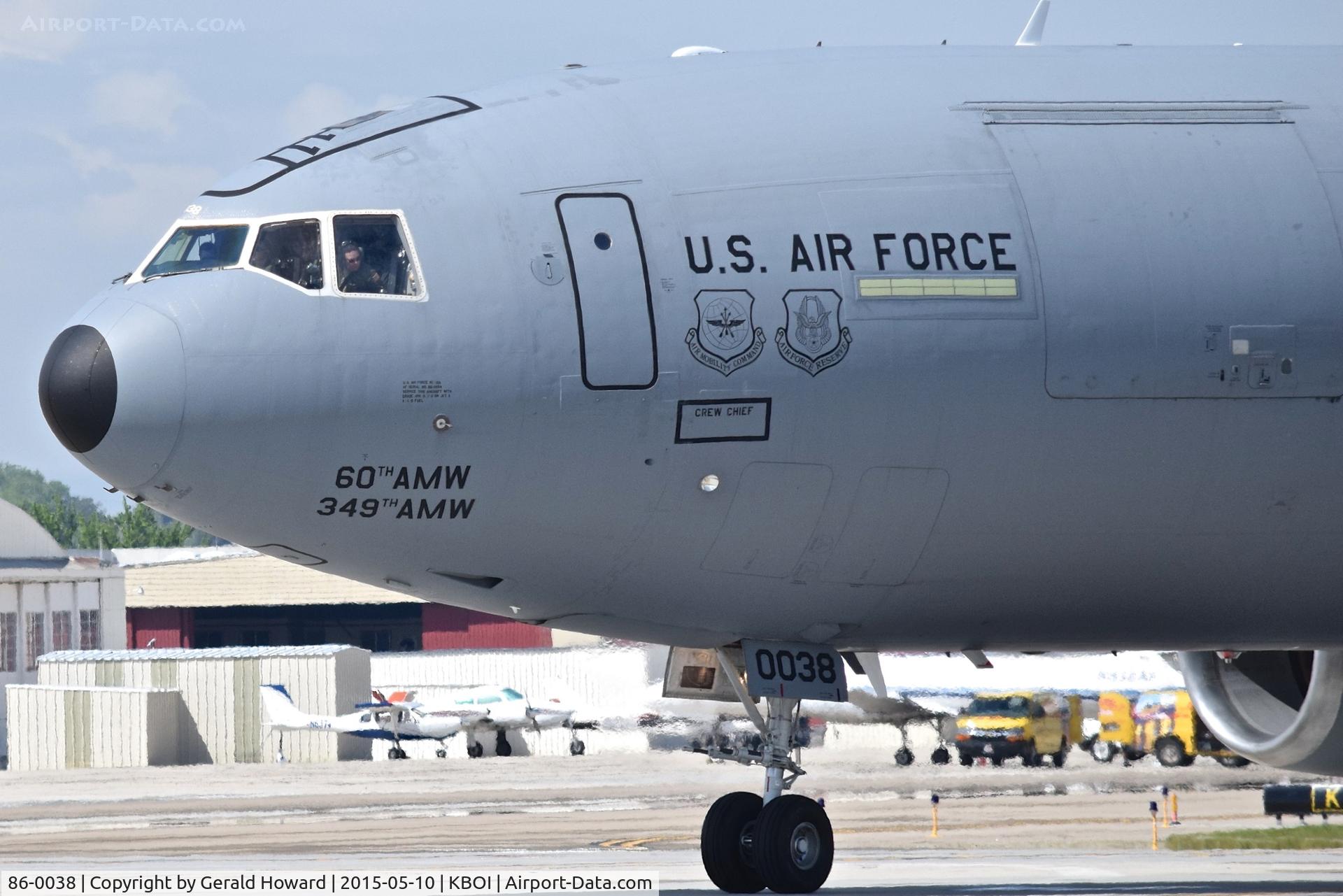 86-0038, 1986 McDonnell Douglas KC-10A Extender C/N 48251, Taxiing on Bravo to Idaho ANG ramp. 60th AMW, Travis AFB, CA
