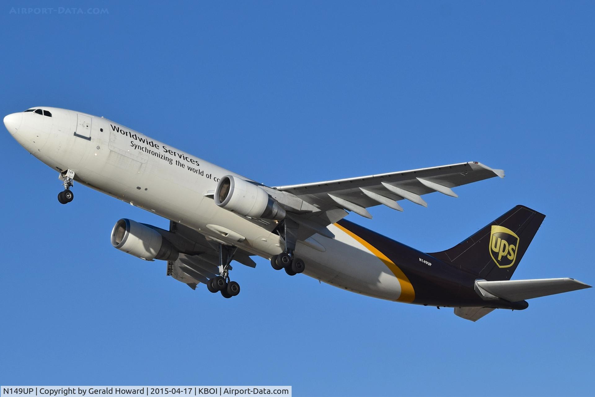N149UP, 2003 Airbus A300F4-622R C/N 832, Departing BOI.