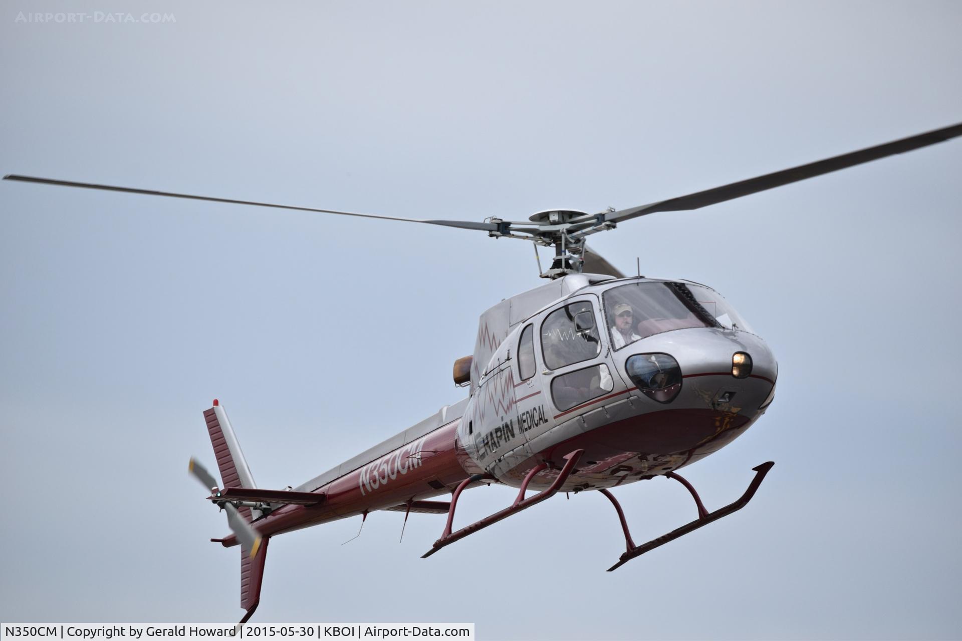 N350CM, 1989 Aerospatiale AS-350B-1 Ecureuil C/N 2265, Flying over BOI.