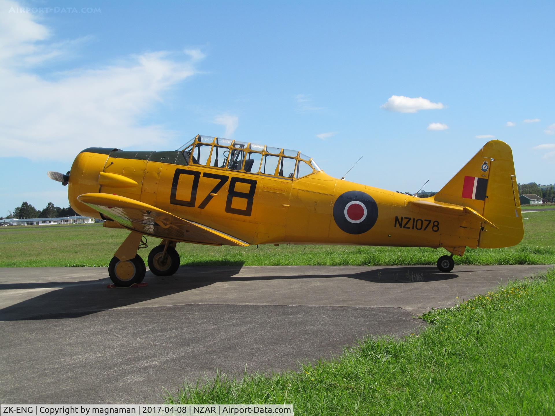 ZK-ENG, 1941 North American AT-6D Harvard III C/N 88-15873 (41-34119), Local Harvard enjoying early autumn sun