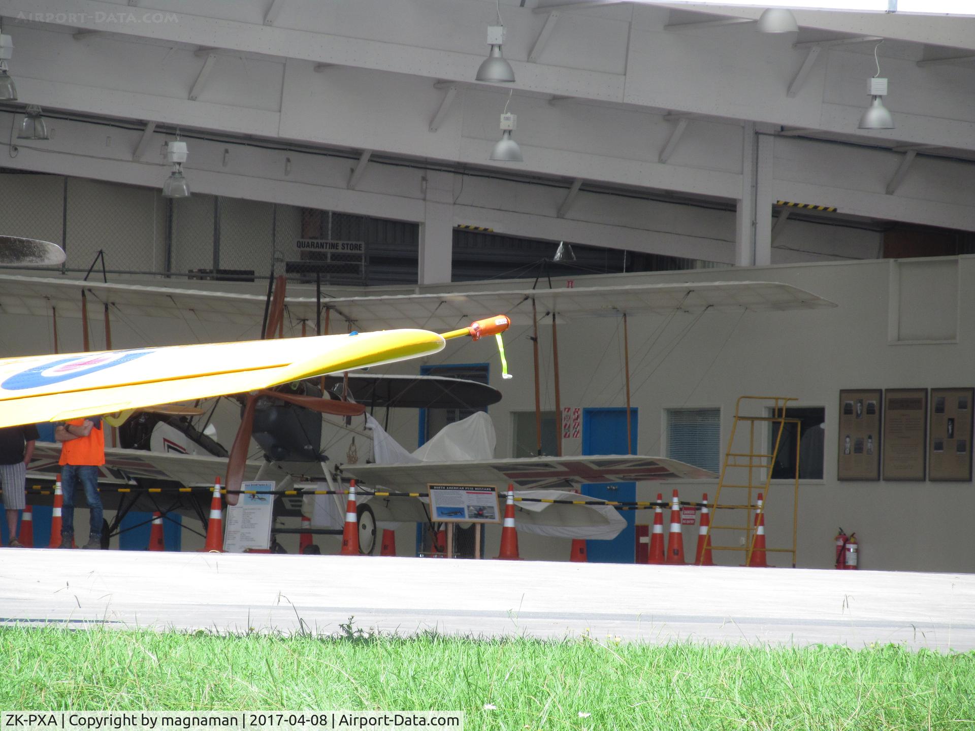ZK-PXA, The Vintage Aviator BE2e-1 C/N 11233, Hiding in new home of warbirds hangar