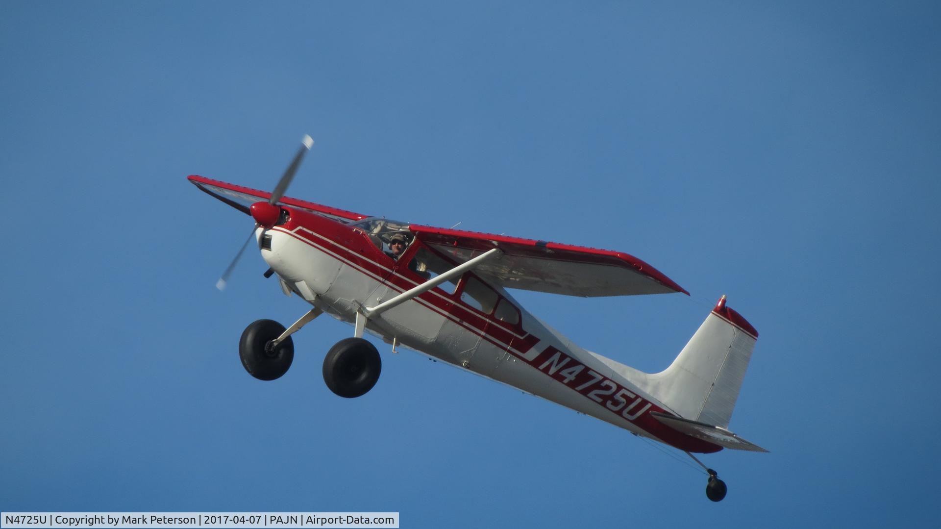 N4725U, 1964 Cessna 180G C/N 18051425, ON takeoff from JNU