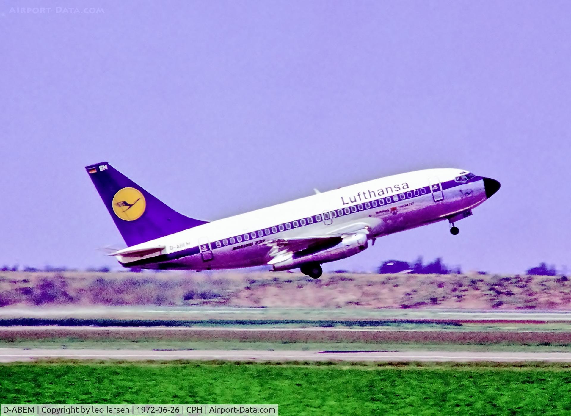 D-ABEM, 1968 Boeing 737-130 C/N 19023, Copenhagen Kastrup 26.6.1972
