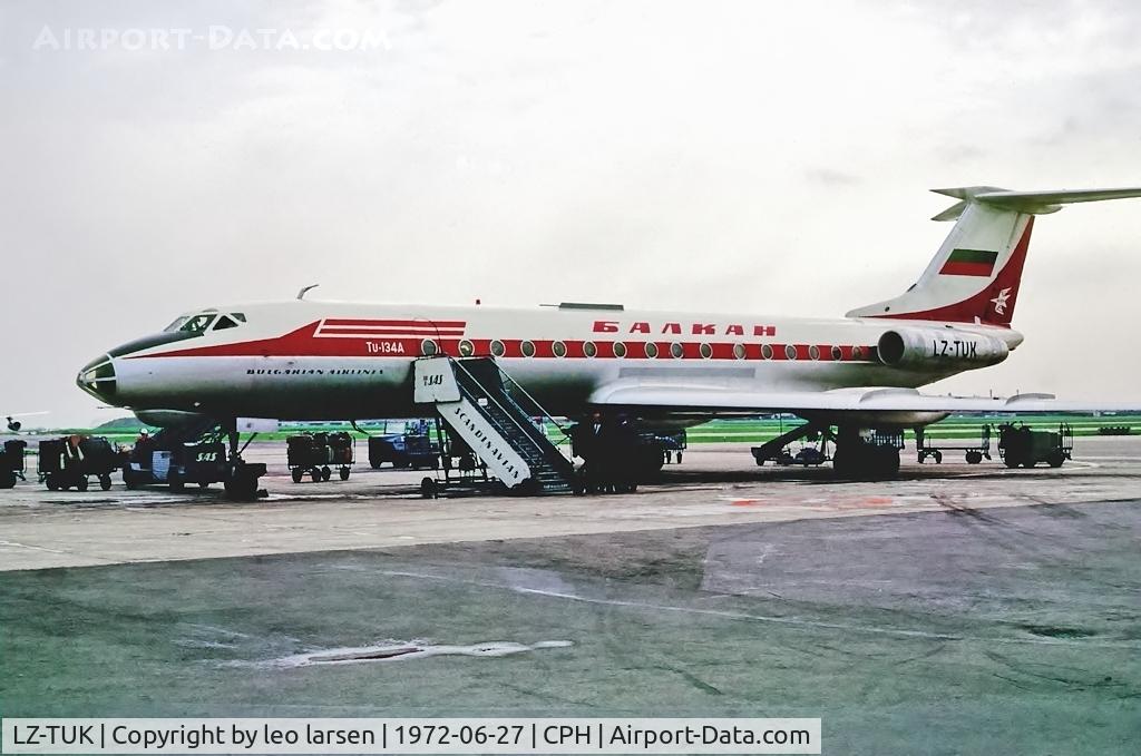 LZ-TUK, 1971 Tupolev Tu-134A C/N 1351209, Copenhagen 27.6.72
