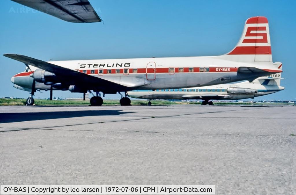 OY-BAS, 1953 Douglas DC-6B C/N 43837, Copenhagen 6.7.72