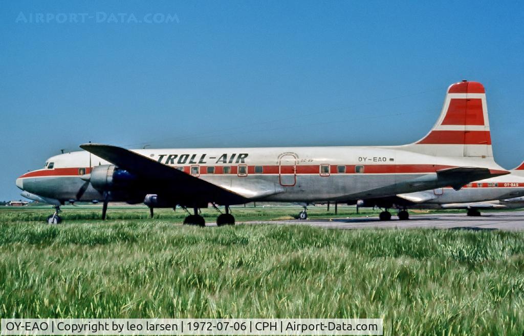 OY-EAO, 1951 Douglas DC-6B C/N 43274, Copenhagen 6.7.1972