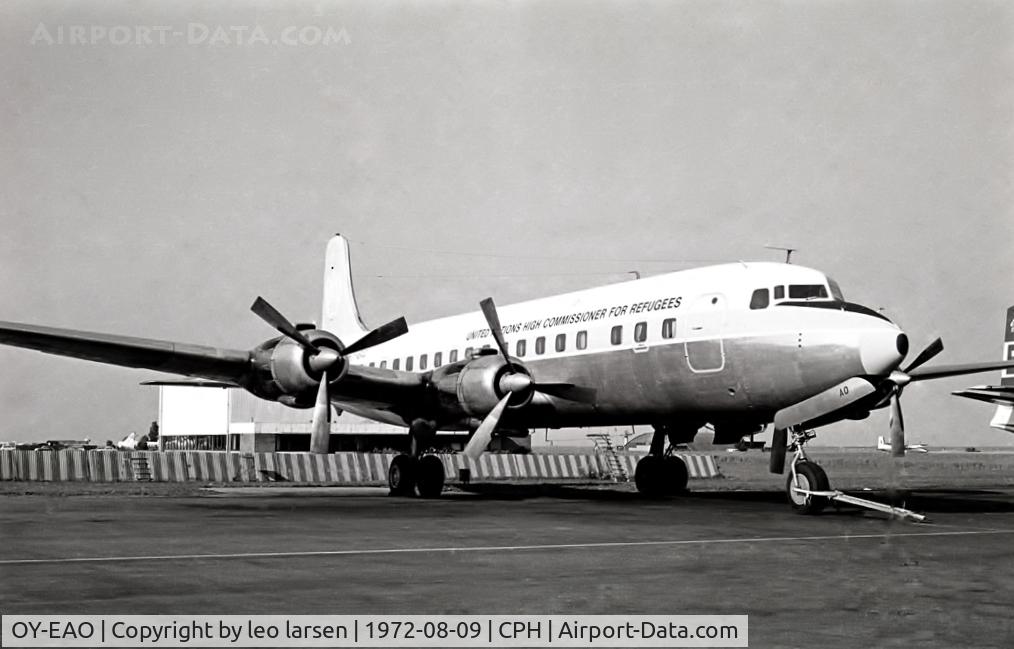 OY-EAO, 1951 Douglas DC-6B C/N 43274, Copenhagen 9.8.1972
